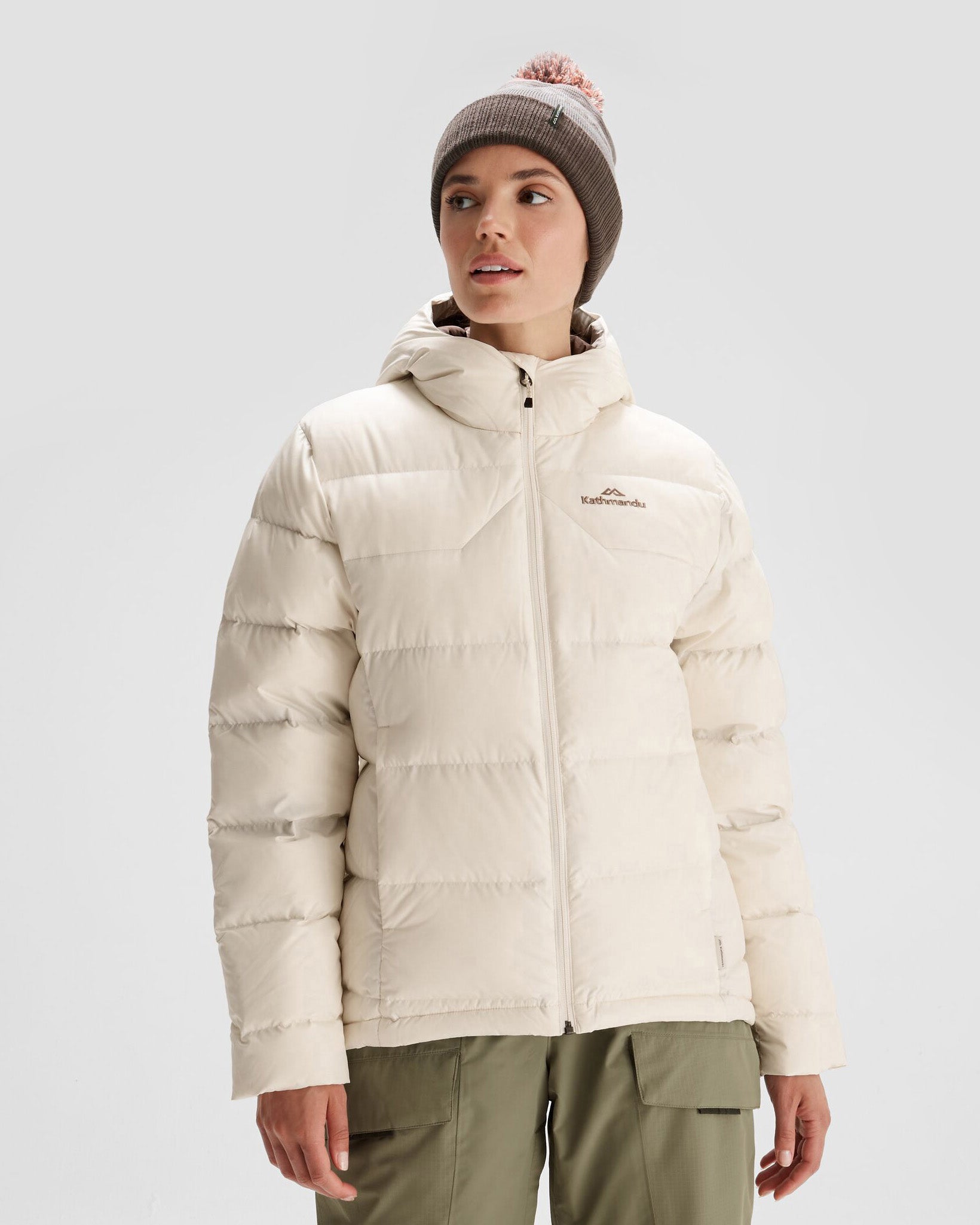 Women's Epiq Hooded Down Jacket Natural – Kathmandu AU