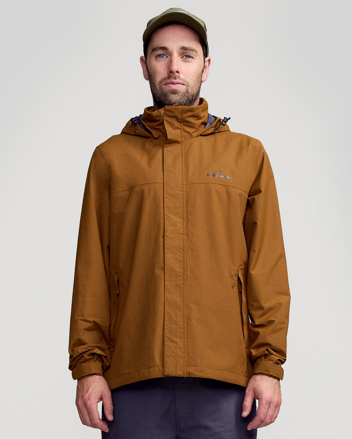 Rain Jacket Mens Brown Waterproof Jacket Men's Andulo 2-layer Rain