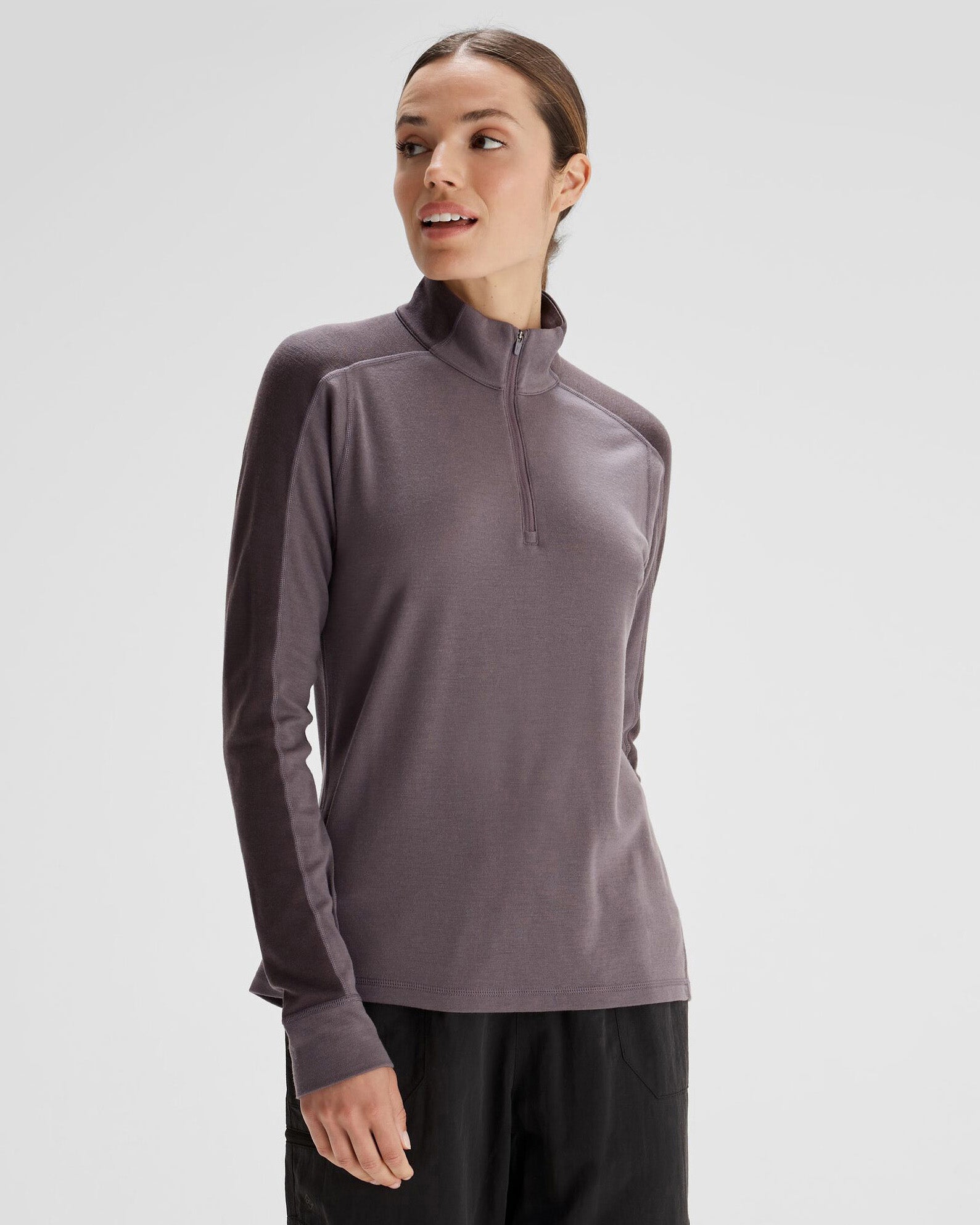 Women's K-Merino 250 Quarter Zip Top - Light Quartz/Dark Quartz
