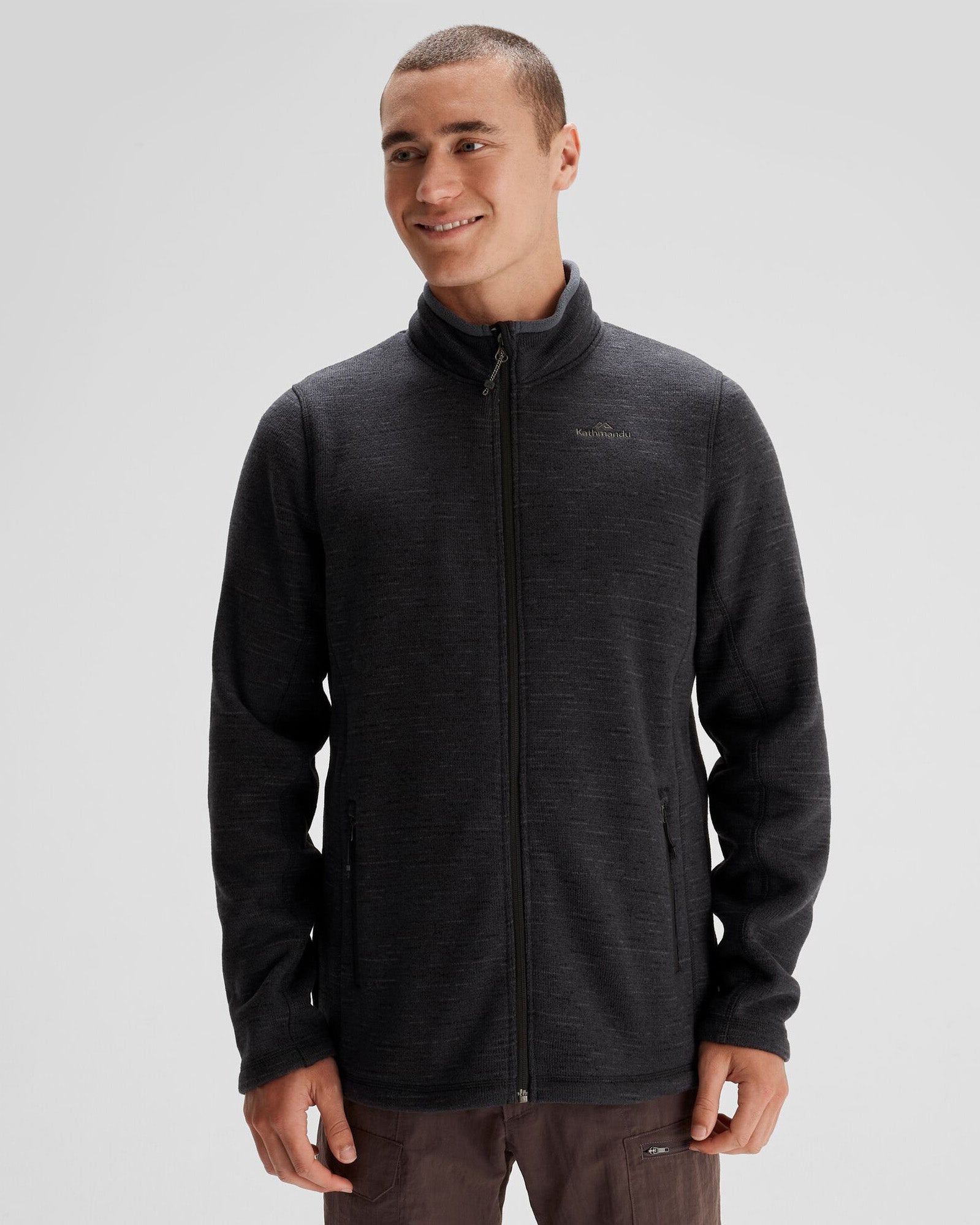 Men's Aikman Fleece Jacket Black Marle – Kathmandu AU