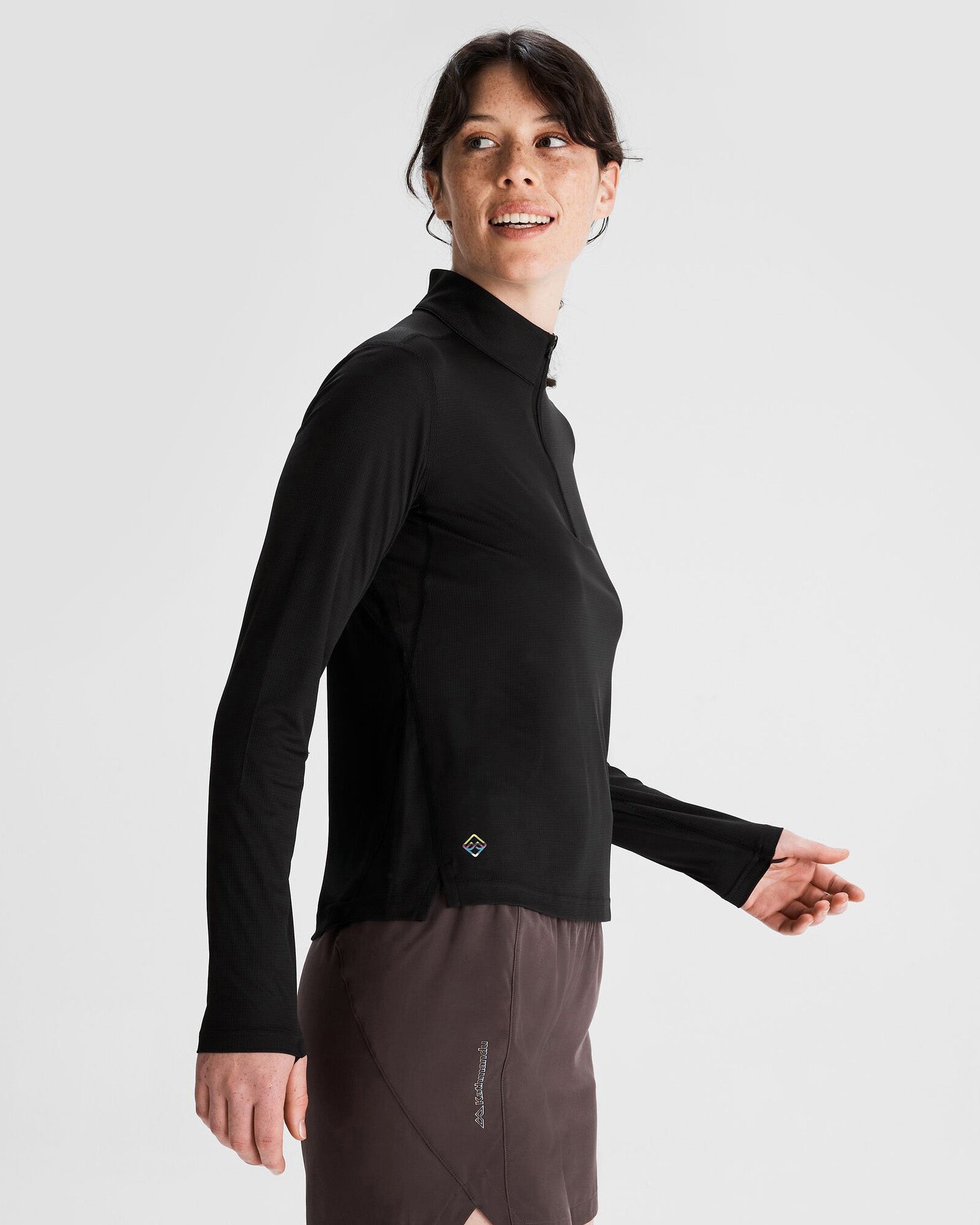 Women's Seeker Quarter Zip Top - Black Stingray – Kathmandu AU