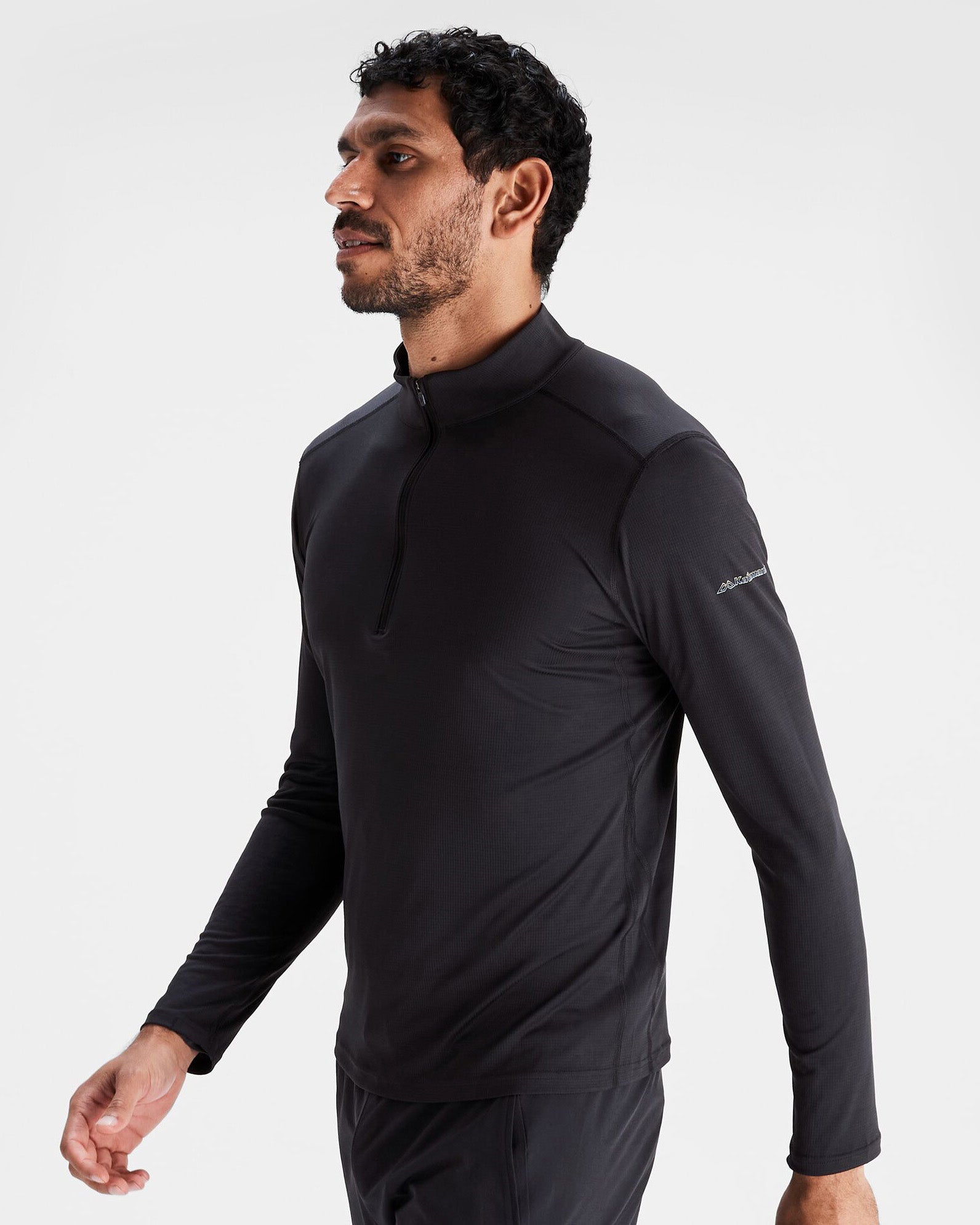 Men's Seeker Quarter Zip Top - Black Stingray – Kathmandu AU