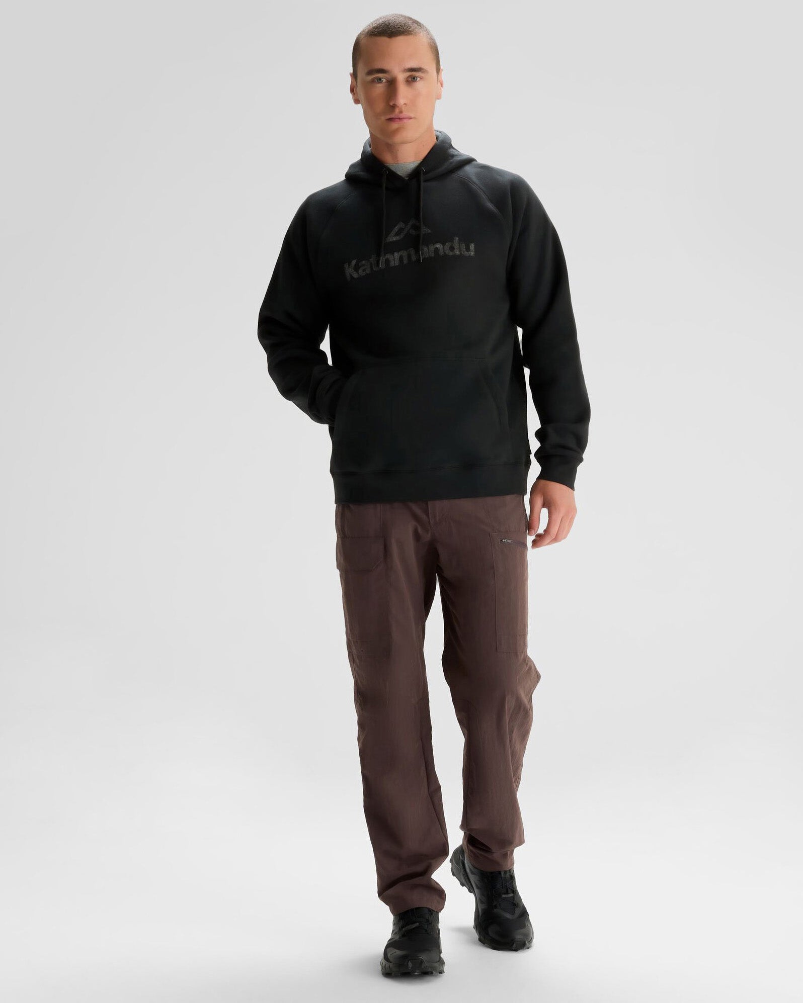 Men's Kathmandu Logo Hoodie Black – Kathmandu AU - Main Image