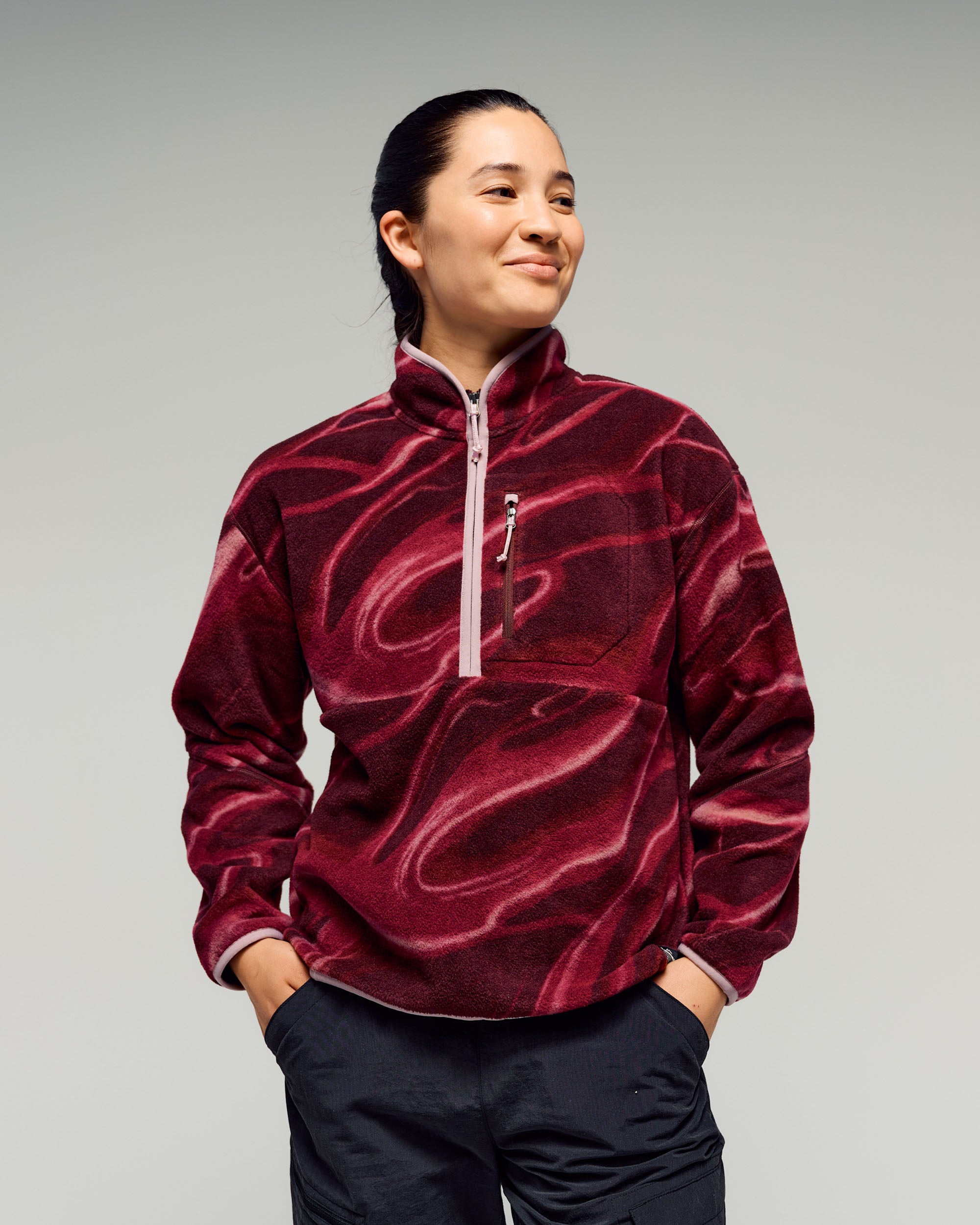 Women's Trailhead Fleece 1/4 Zip Pullover - Mulberry Braided River