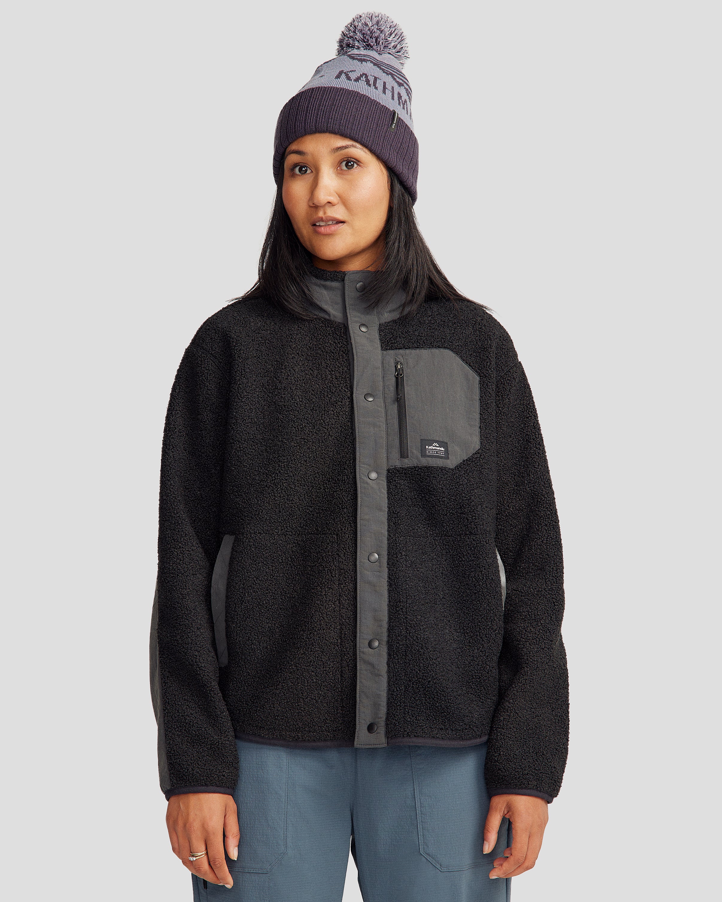 Co-Z High Pile Women's Jacket v3 - Black Stingray – Kathmandu AU