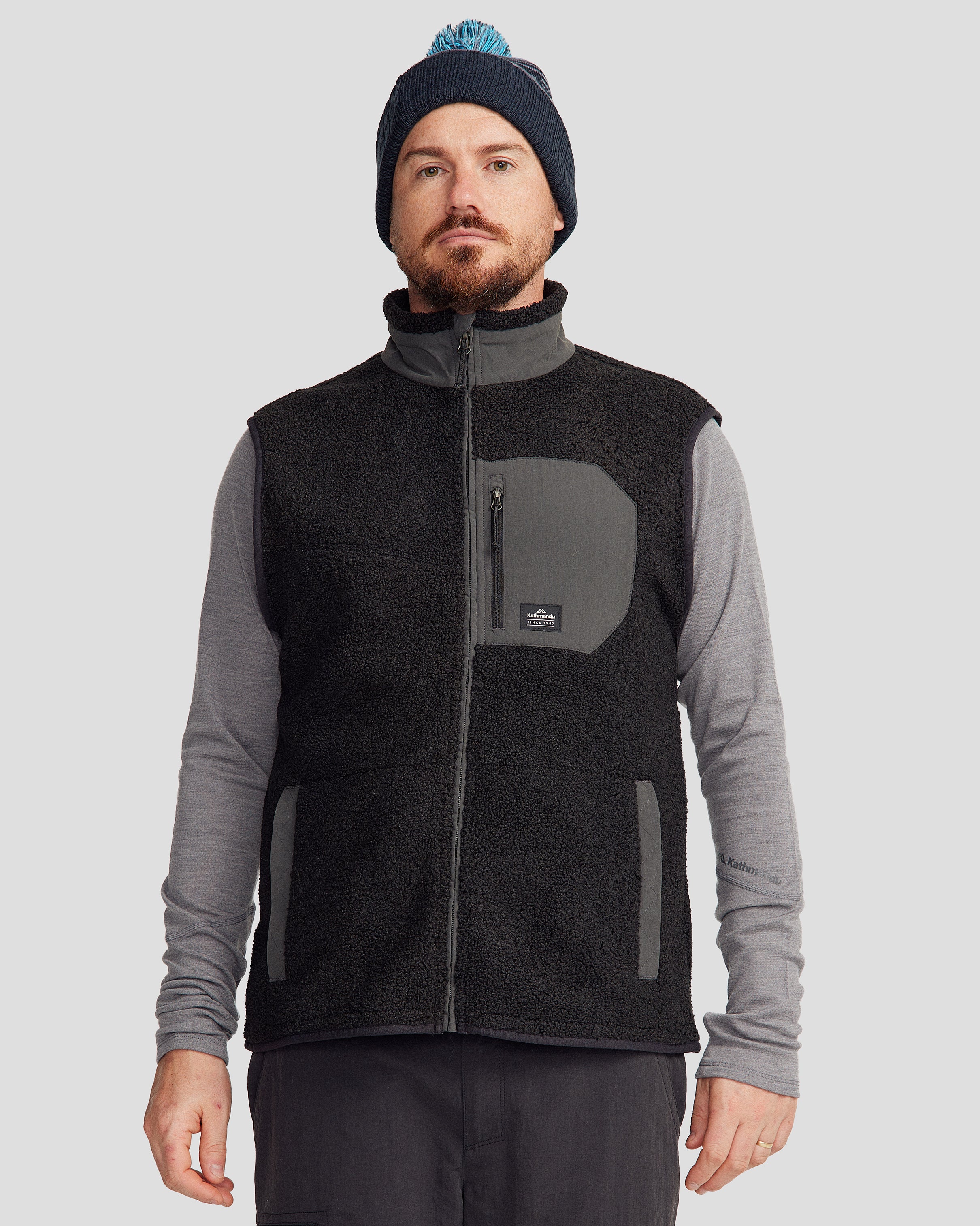 Men's Co-Z High Pile Vest - Black Stingray – Kathmandu AU