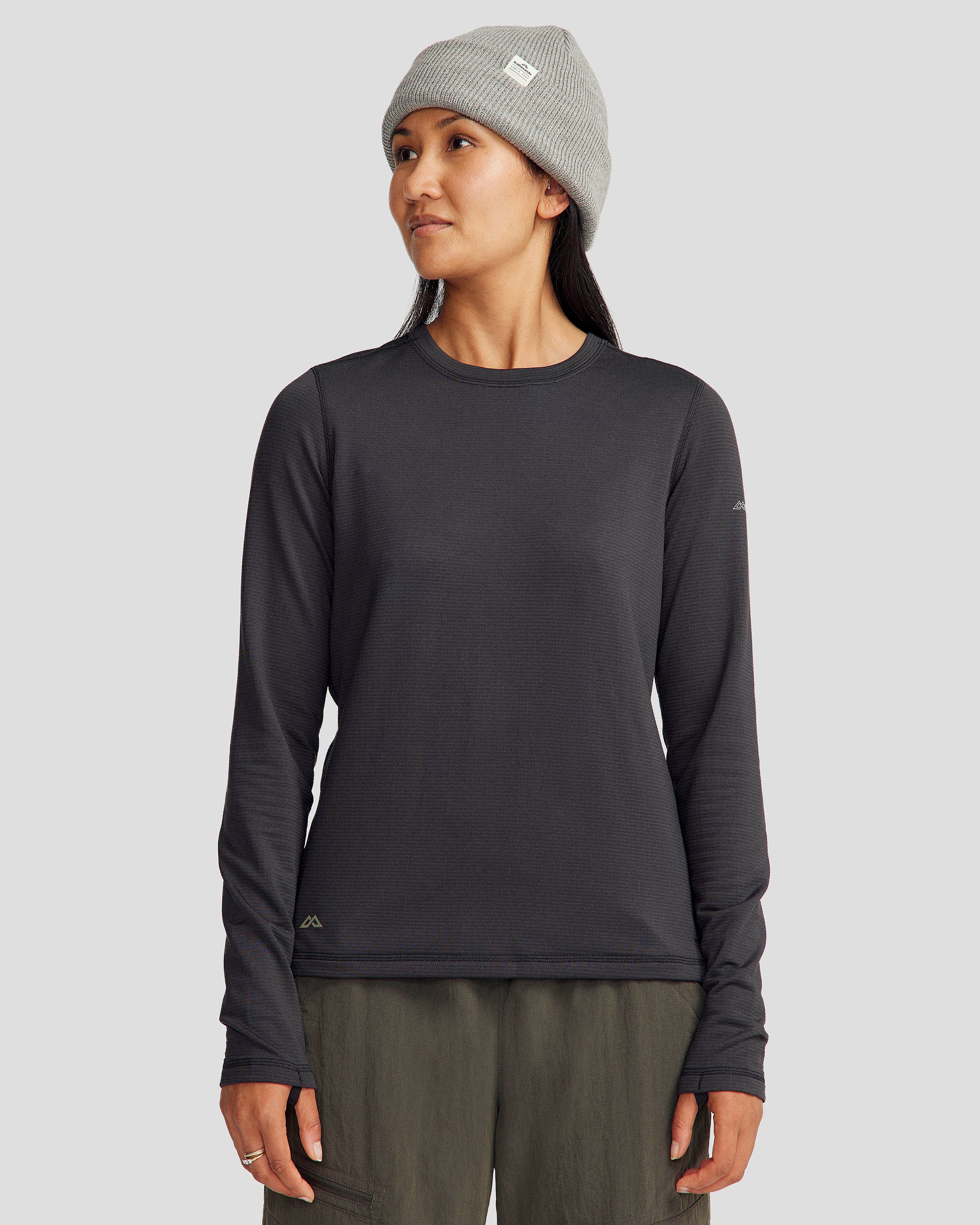 Ribbed Long Sleeve Shirt - Light charcoal mix | la Vie en Rose