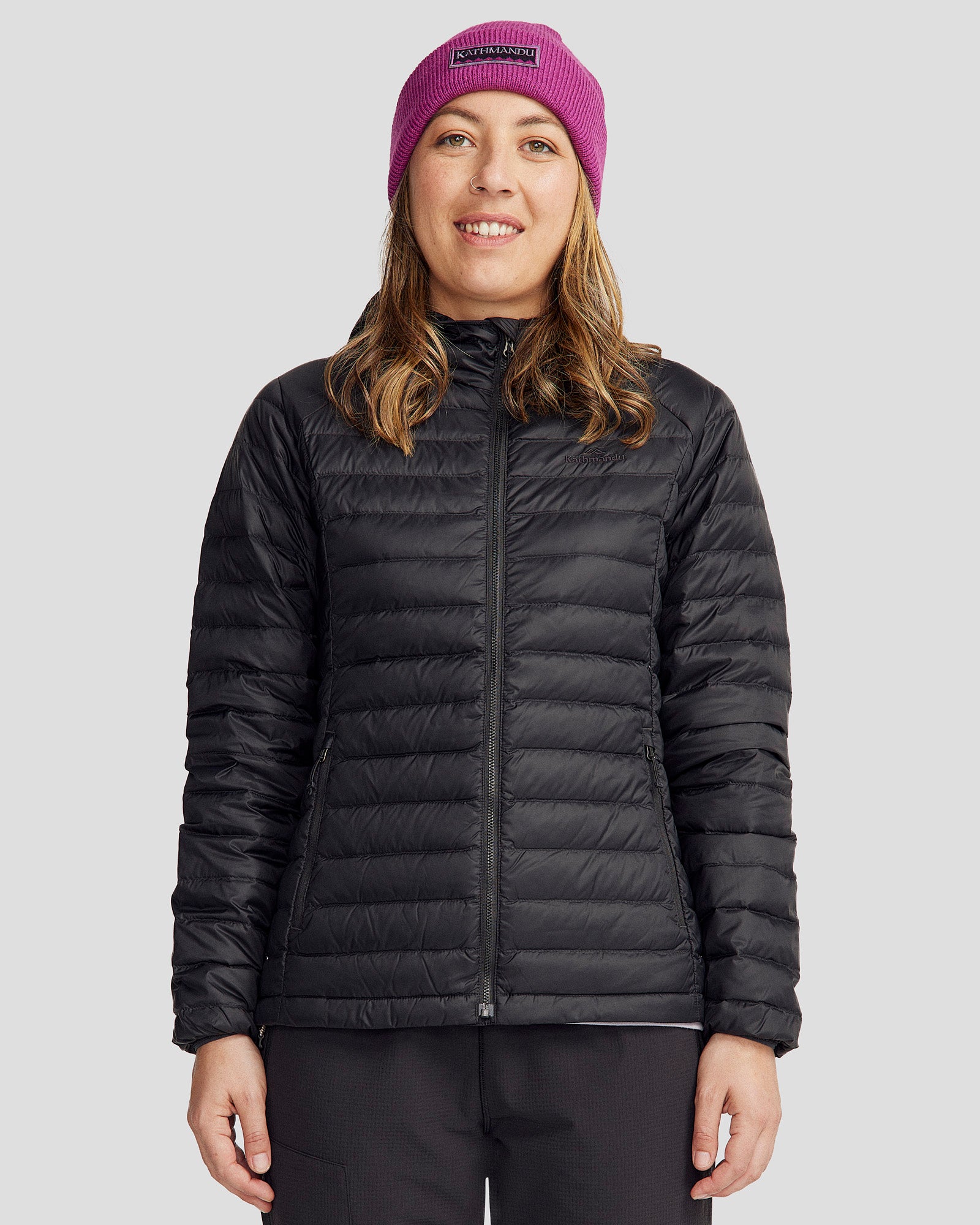 Women's Heli Down Hooded Jacket Black Stingray – Kathmandu AU