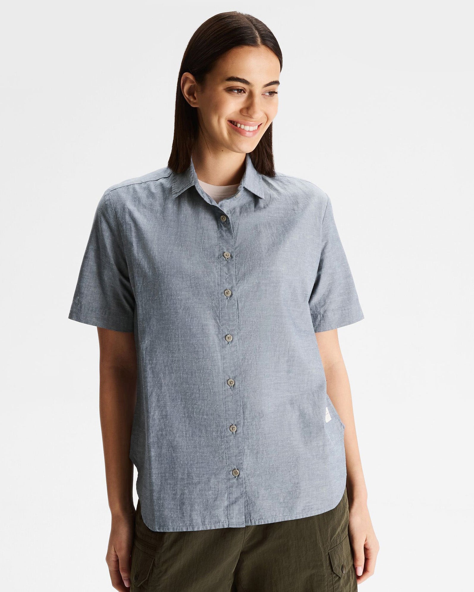 Women's Flaxton LT Short Sleeve Shirt - Chambray Blue – Kathmandu AU
