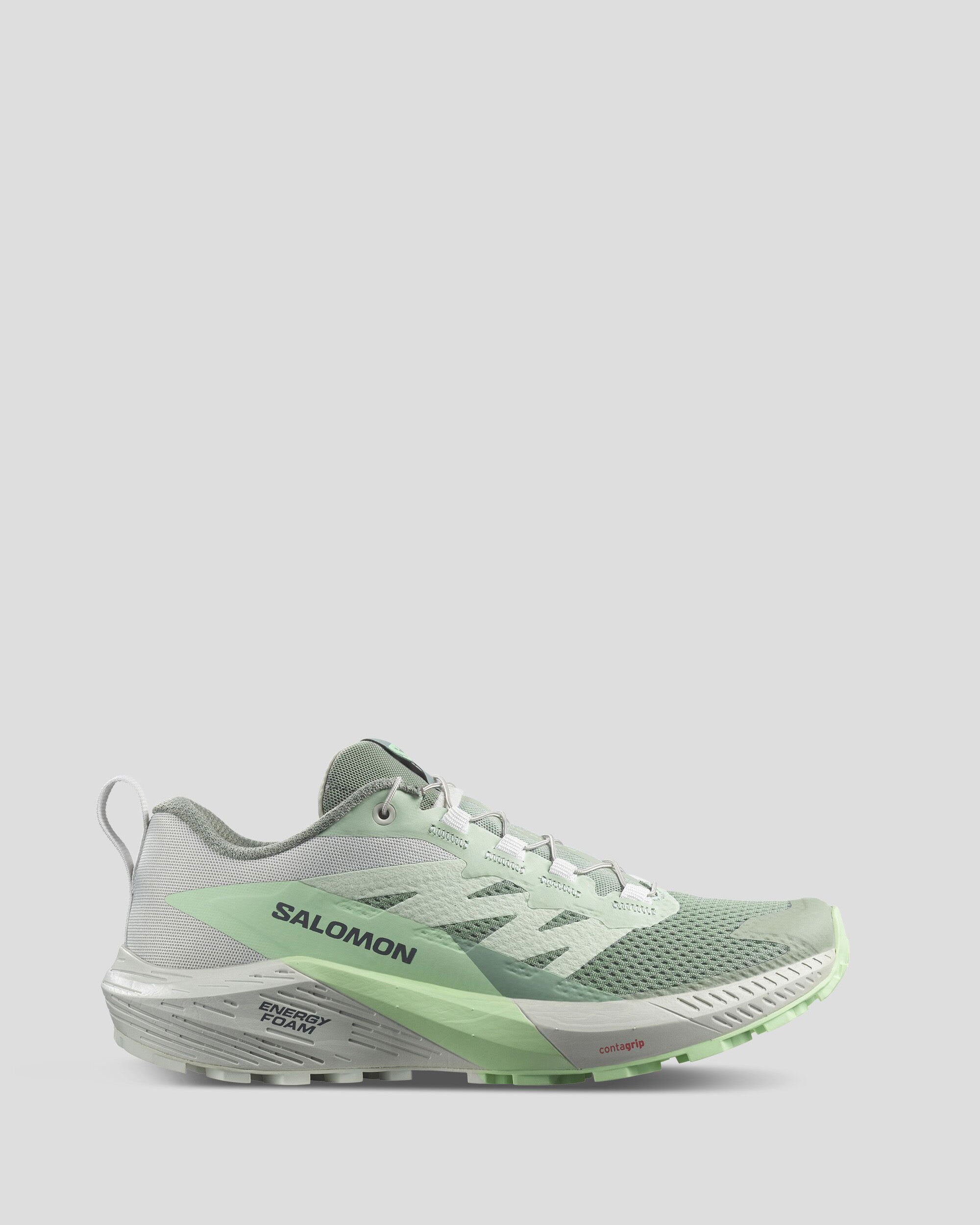 Women's Salomon Sense Ride 5 Trail Running Shoes - Lily Pad/Metal