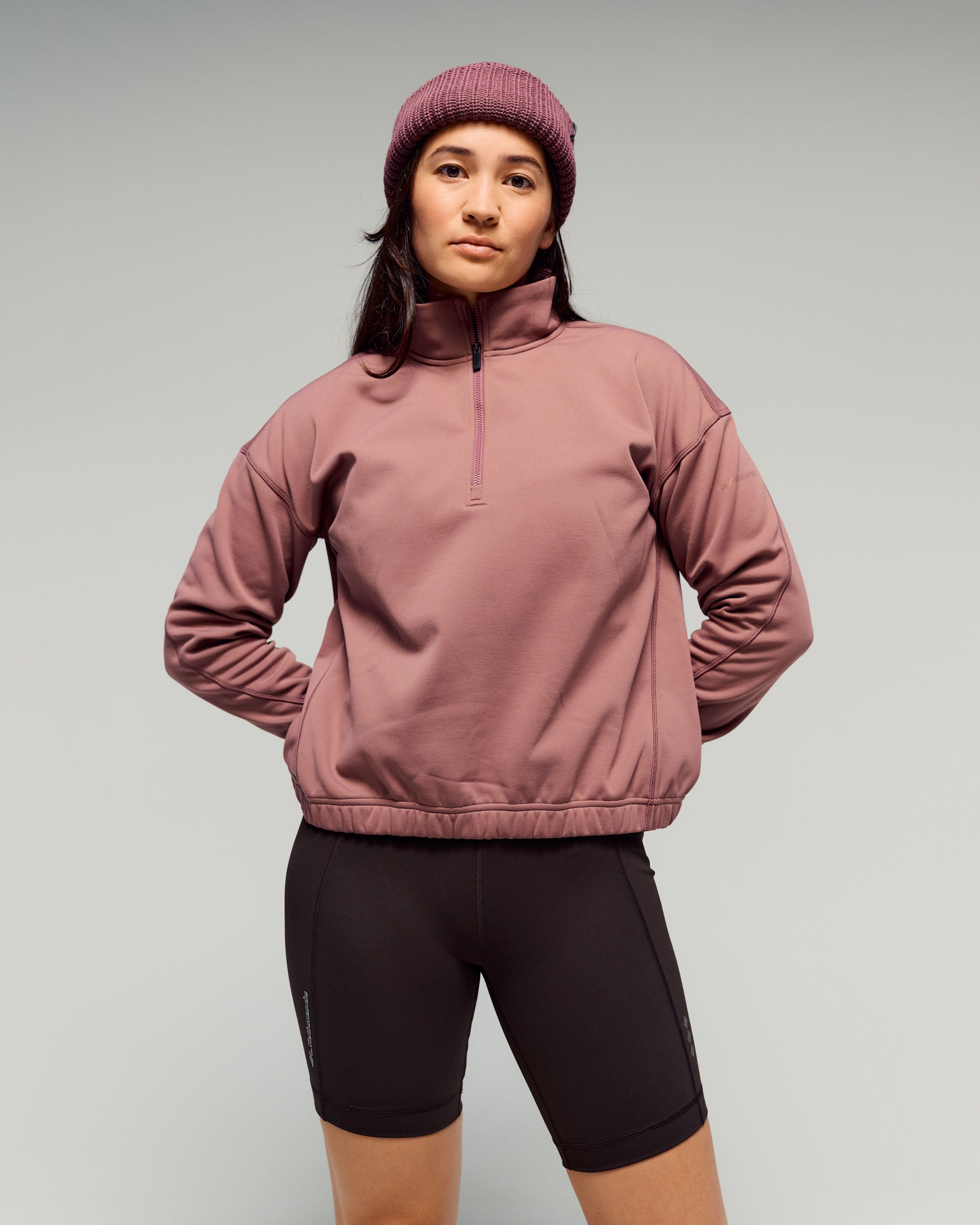 Women's Anytime 1/4 Zip Pullover - Dark Thistle – Kathmandu AU