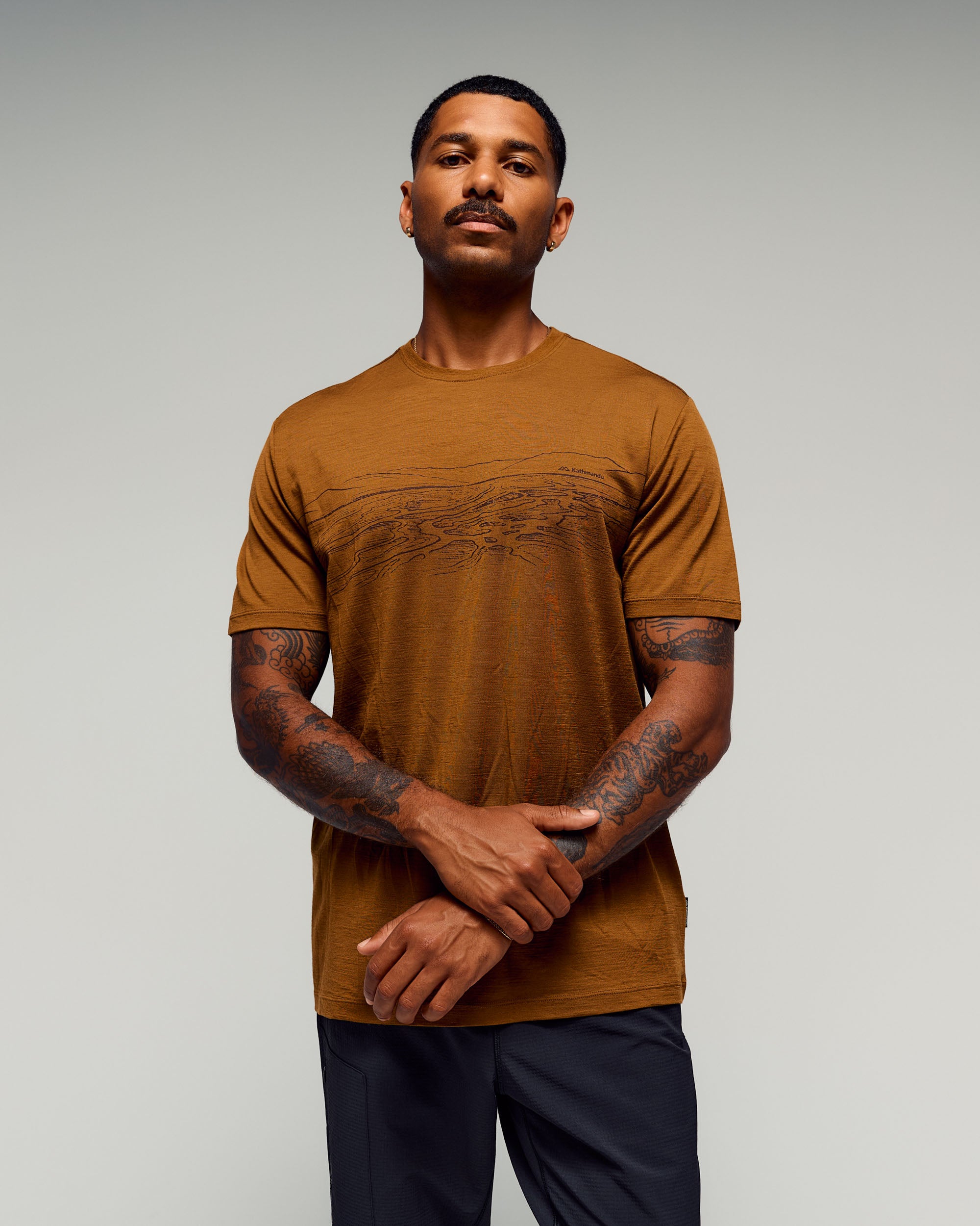 Men's 100% Merino Graphic T-Shirt - Bark – Kathmandu AU