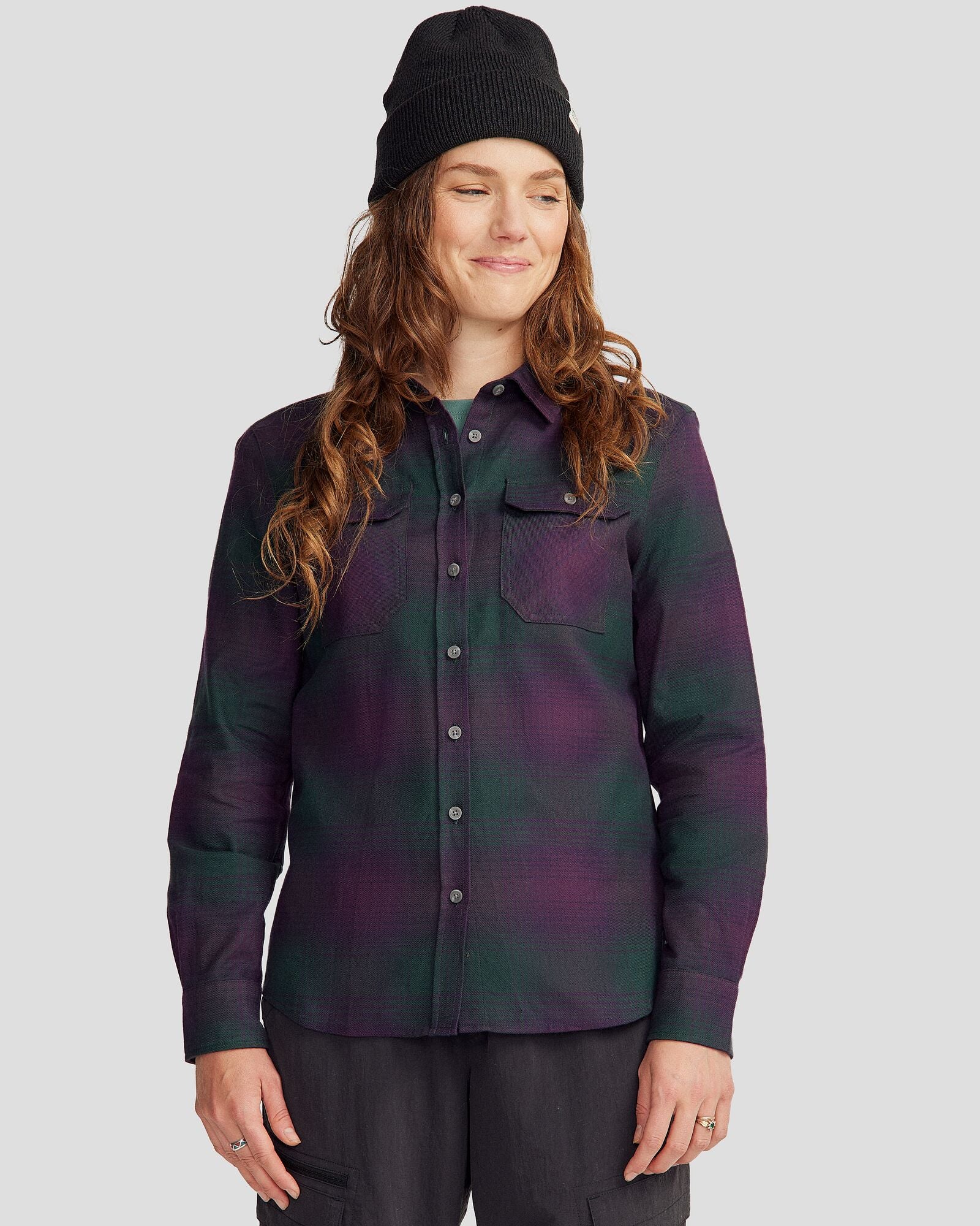 Women's Carrillon HF Long Sleeve Shirt  - Shadow Plaid Deep Forest