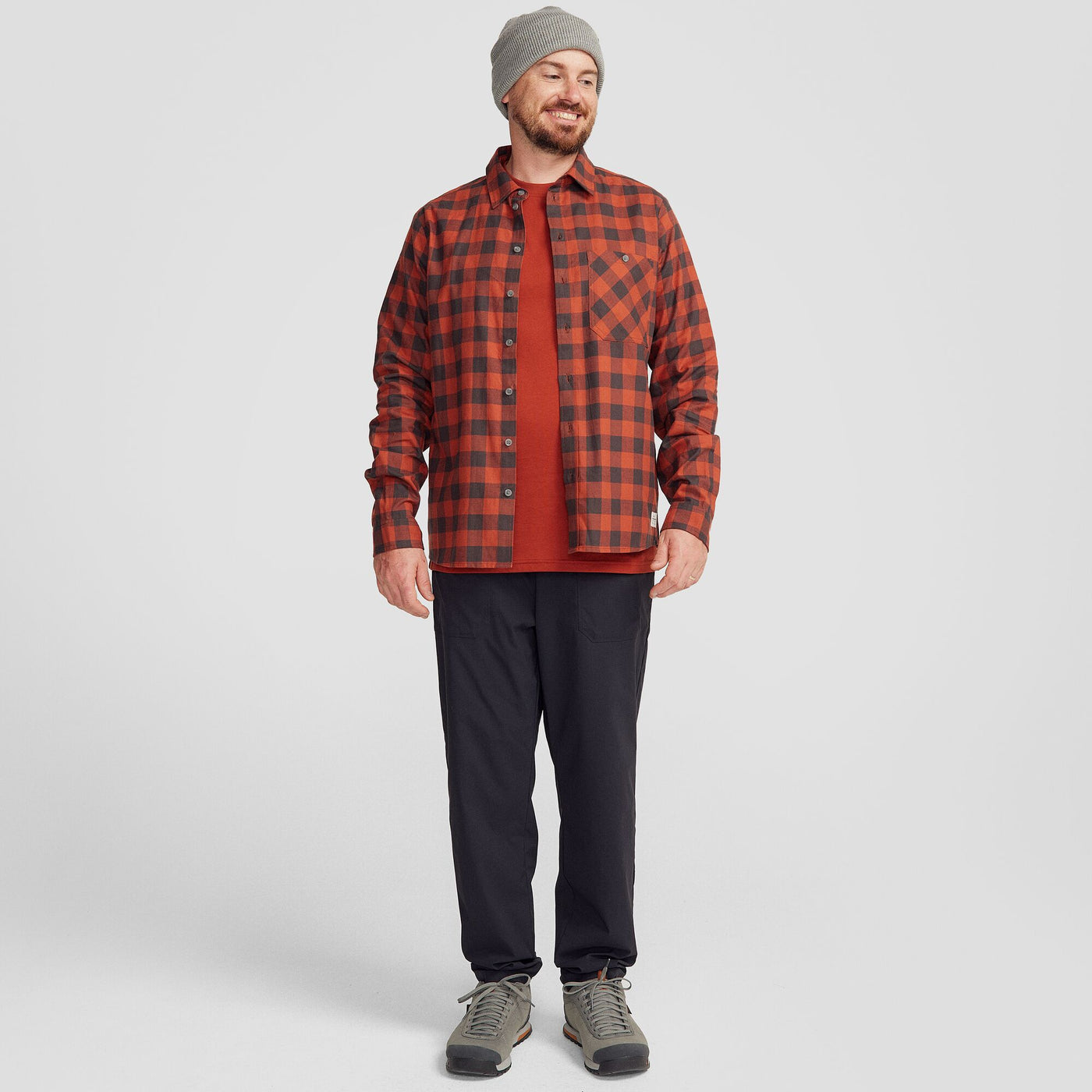 Fyfe Men's L/S Shirt - Redwood Gingham