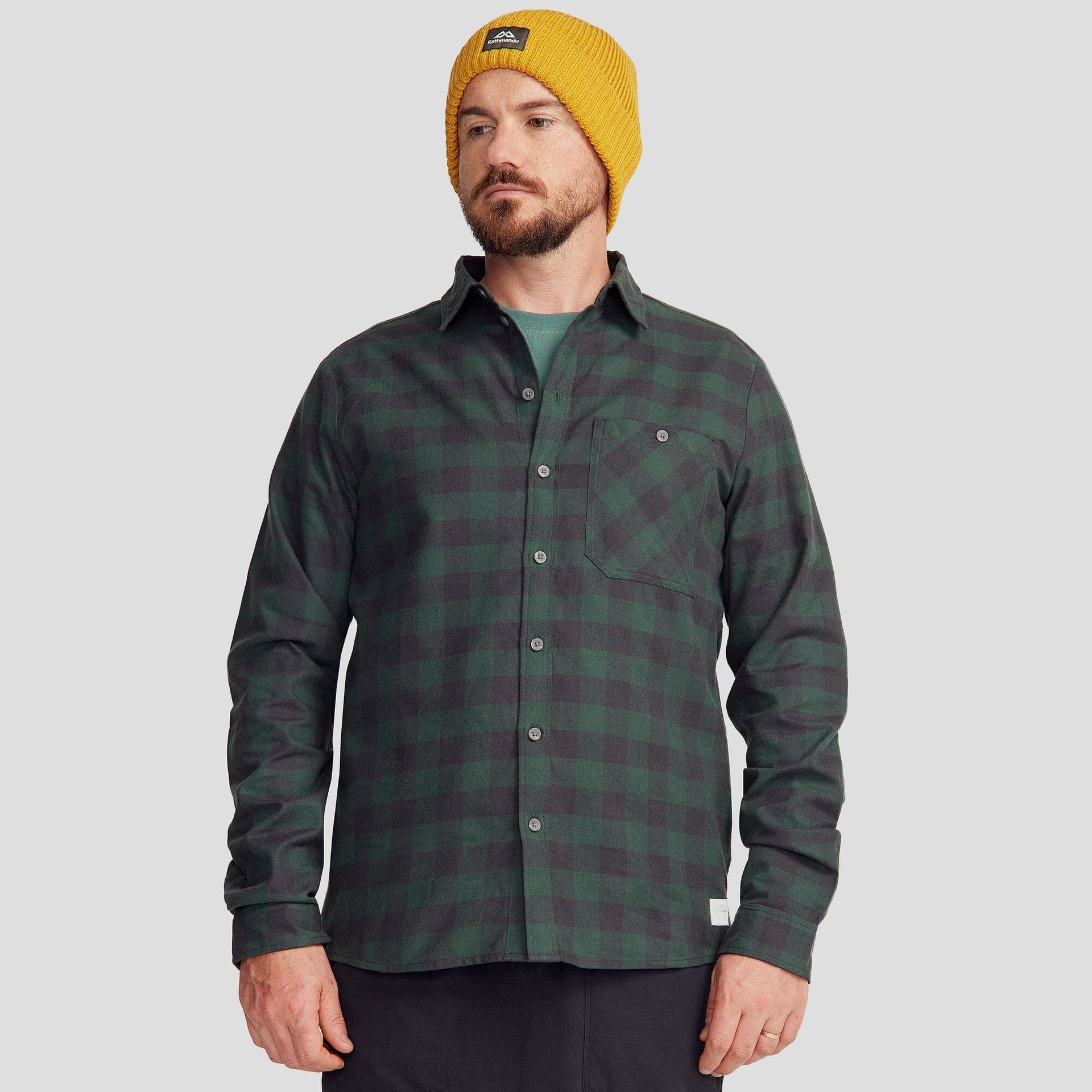 Fyfe Men's L/S Shirt - Forest Gingham