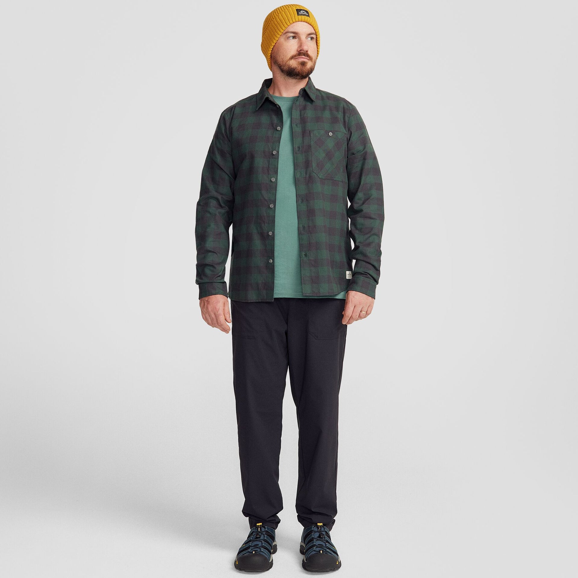 Fyfe Men's L/S Shirt - Forest Gingham