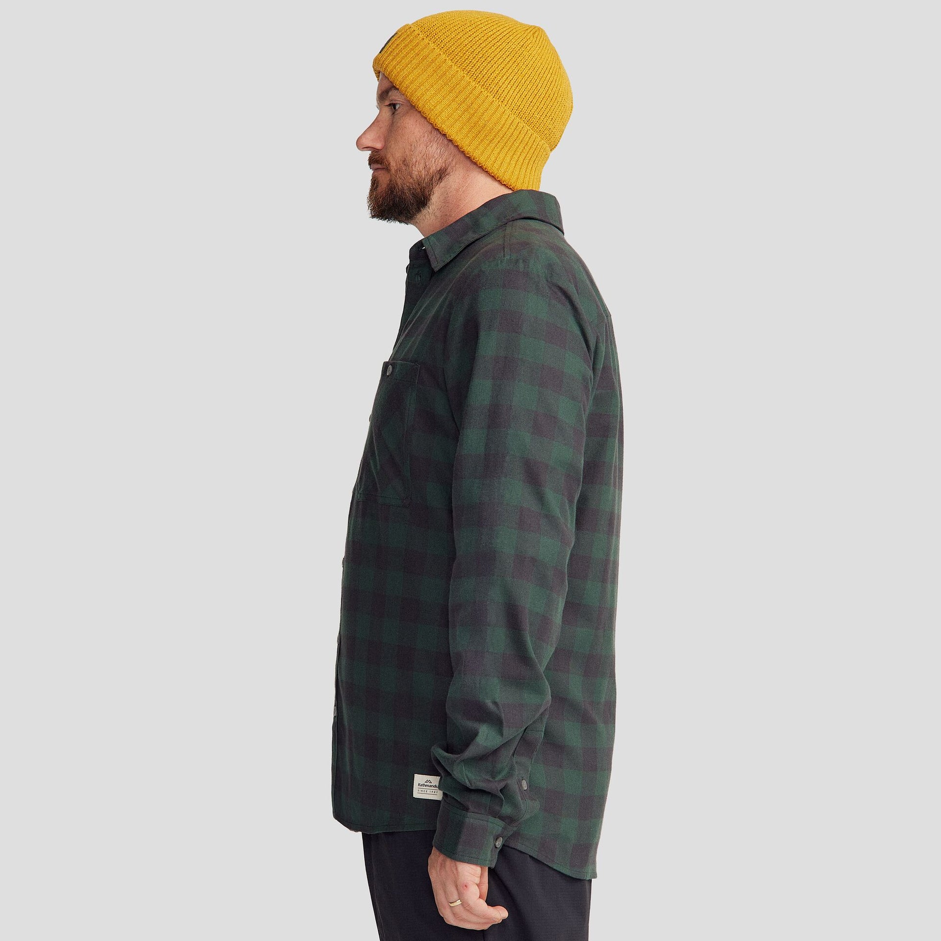 Fyfe Men's L/S Shirt - Forest Gingham