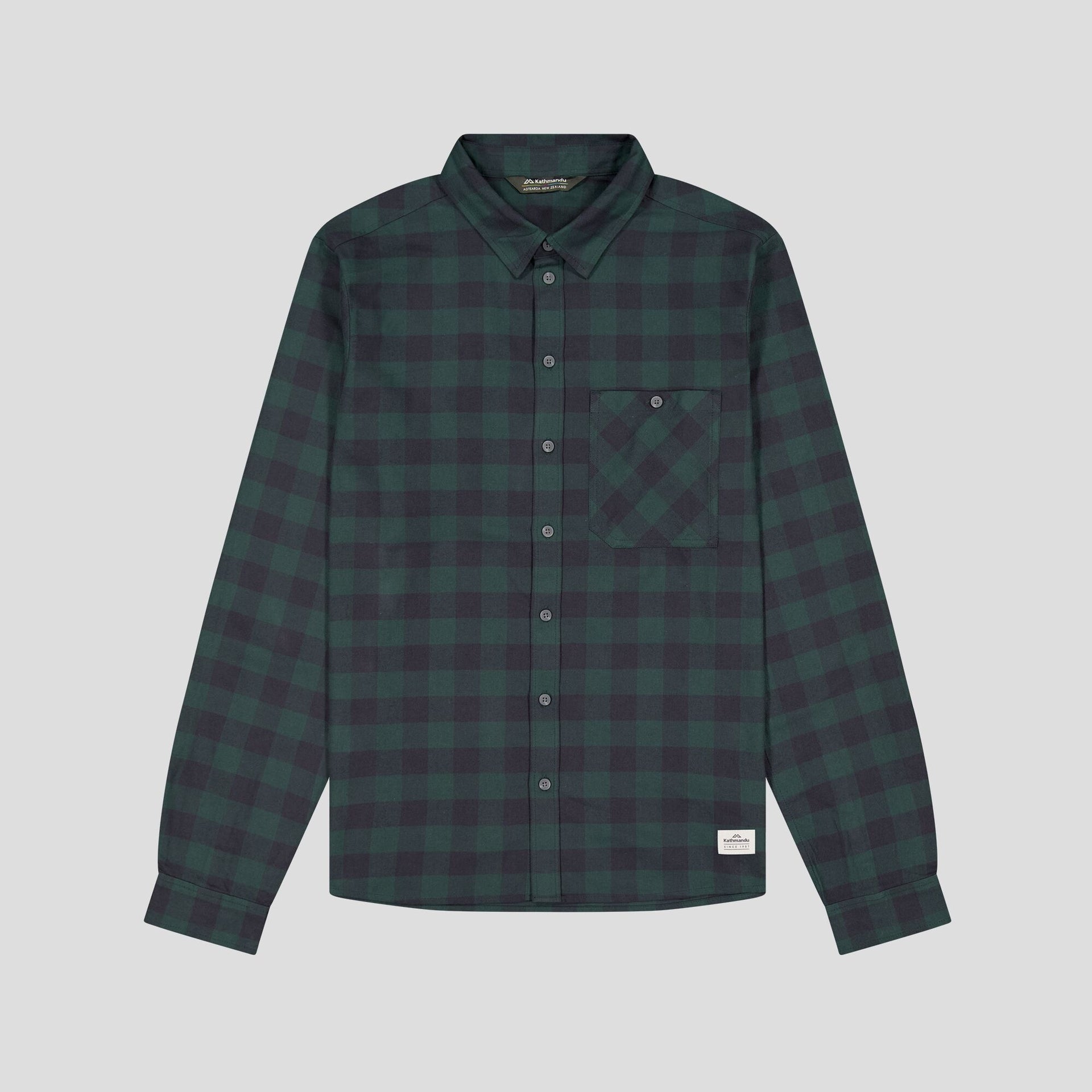 Fyfe Men's L/S Shirt - Forest Gingham