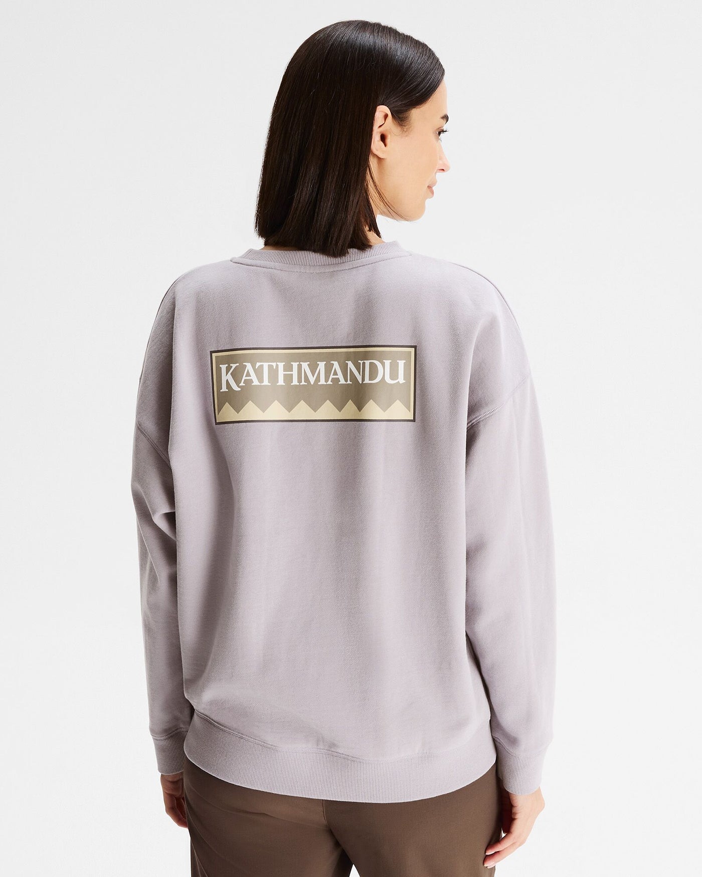 Women's Heritage Logo Slouchy LT BB Crew Sweatshirt - Light Haze