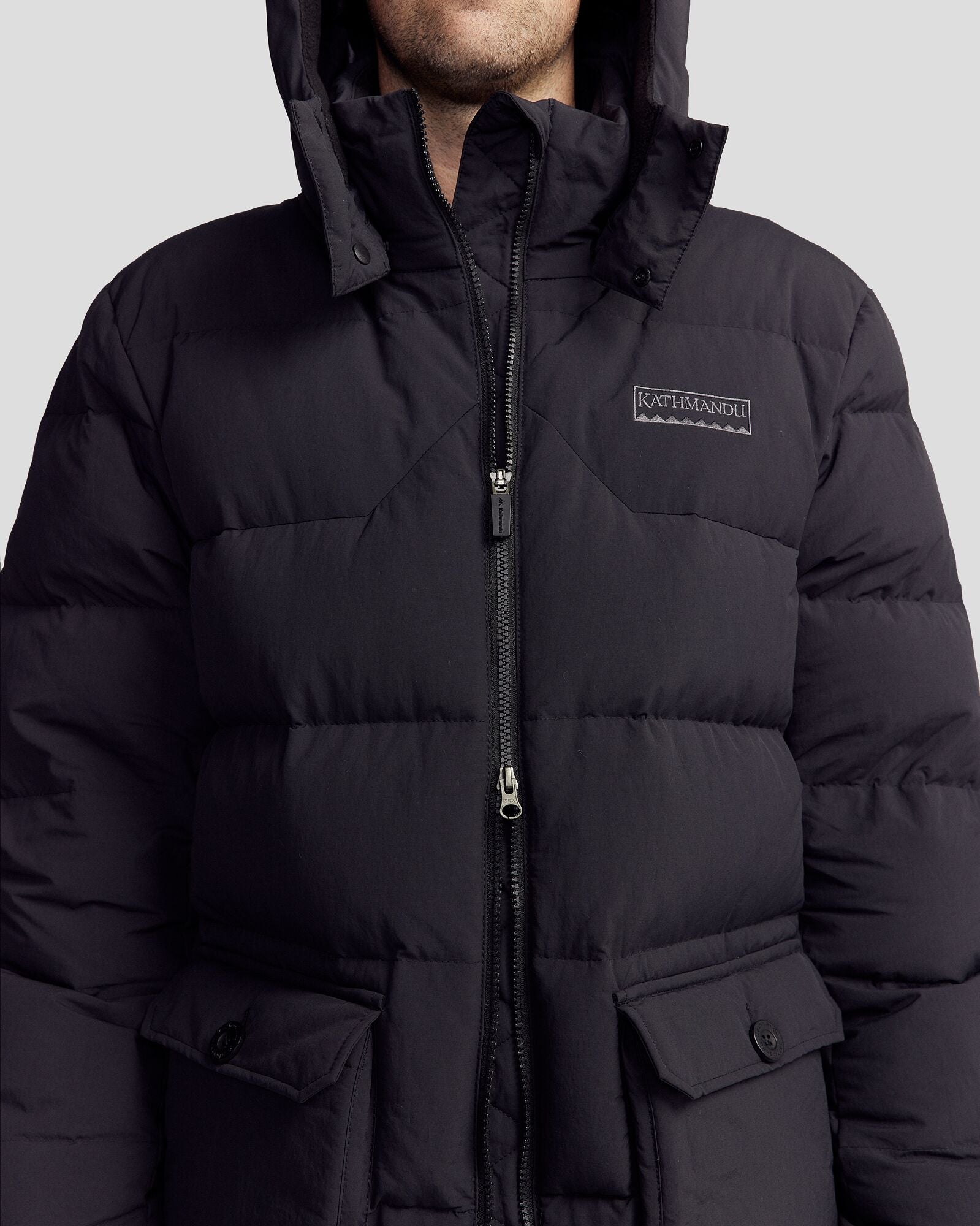 Men's Epiq Down Heritage Parka Jacket - Black Stingray