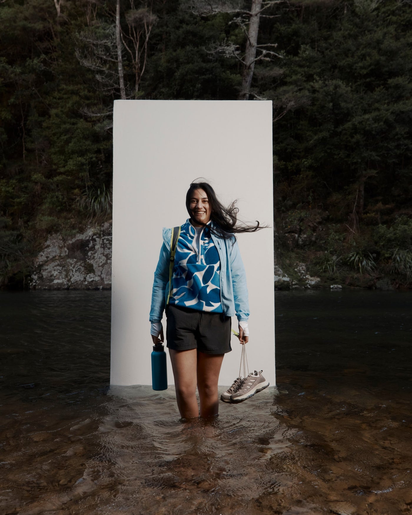 Wmns Trailhead Fleece 1/4 Zip Pullover - Dark Peri Forest Floor Print