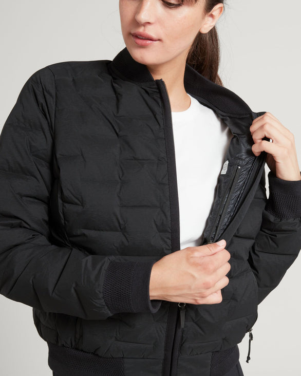 Women's Federate Stretch Down Bomber Jacket Black – Kathmandu AU