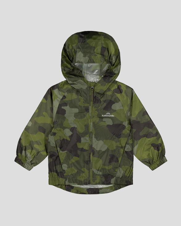 Pocket-it 2L Kids Rain Jacket v4 Light Moss Tree Camo Print
