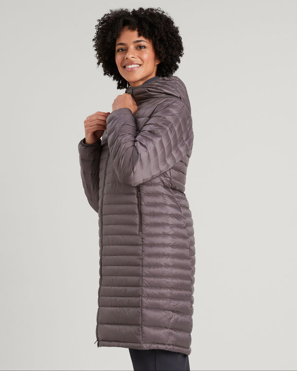 Women's Heli R Down Parka Jacket Light Quartz – Kathmandu AU - Main Image