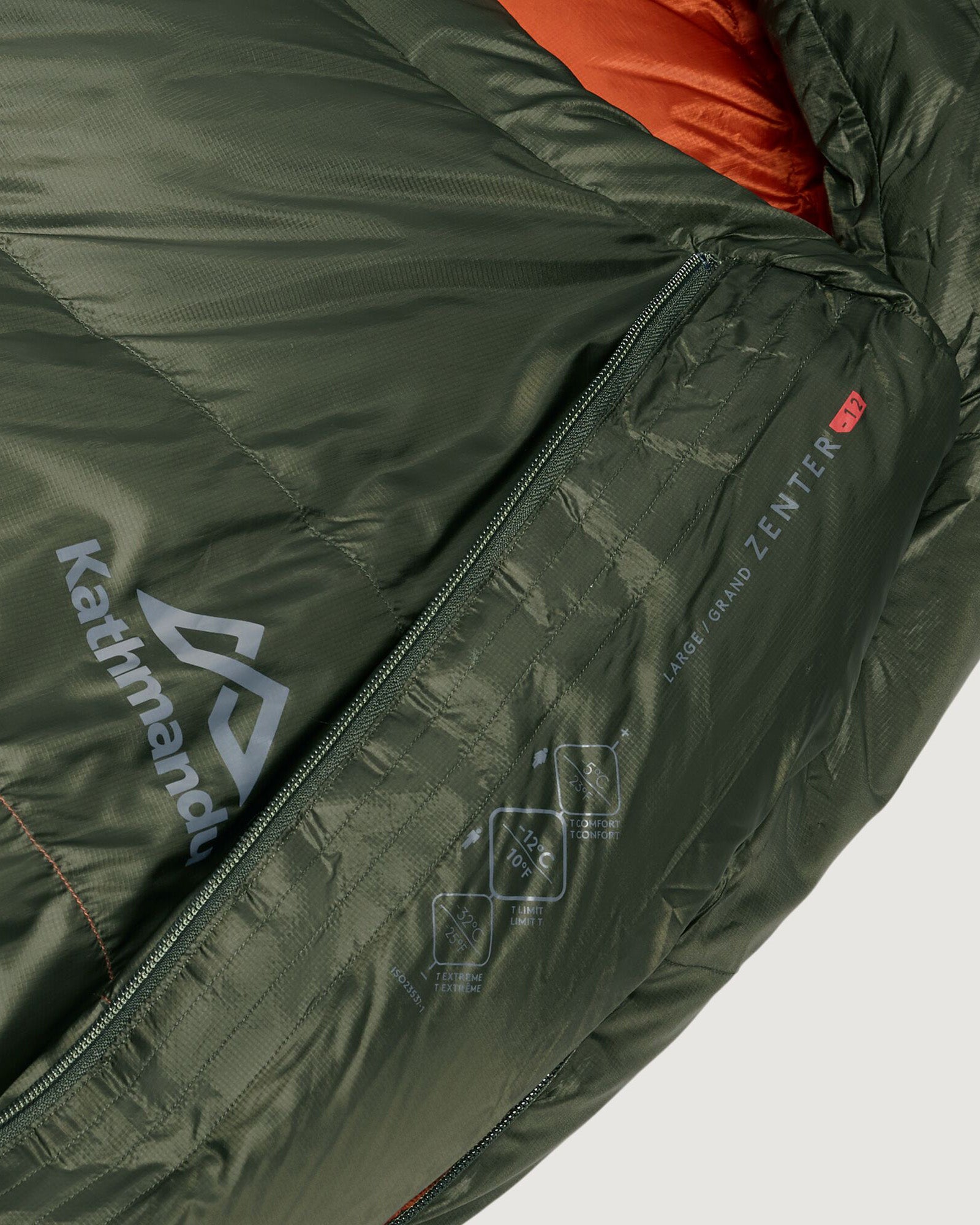 Zenter -12°C Down Sleeping Bag - Large - Dark Moss – Kathmandu AU