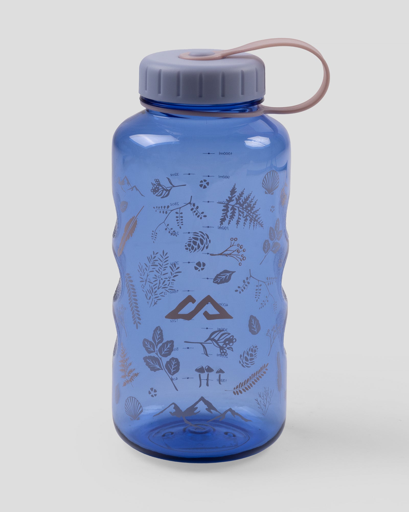 Tritan Wide Mouth 1L Water Bottle - Dark Peri Nature Icons