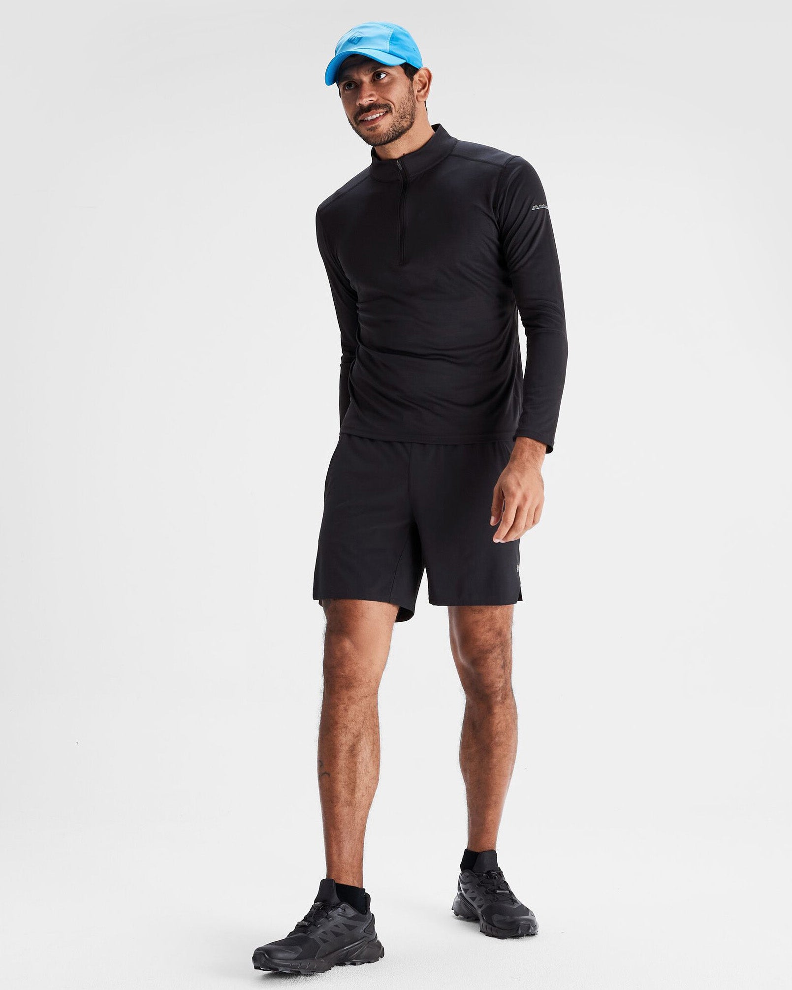Men's Seeker Quarter Zip Top - Black Stingray – Kathmandu AU