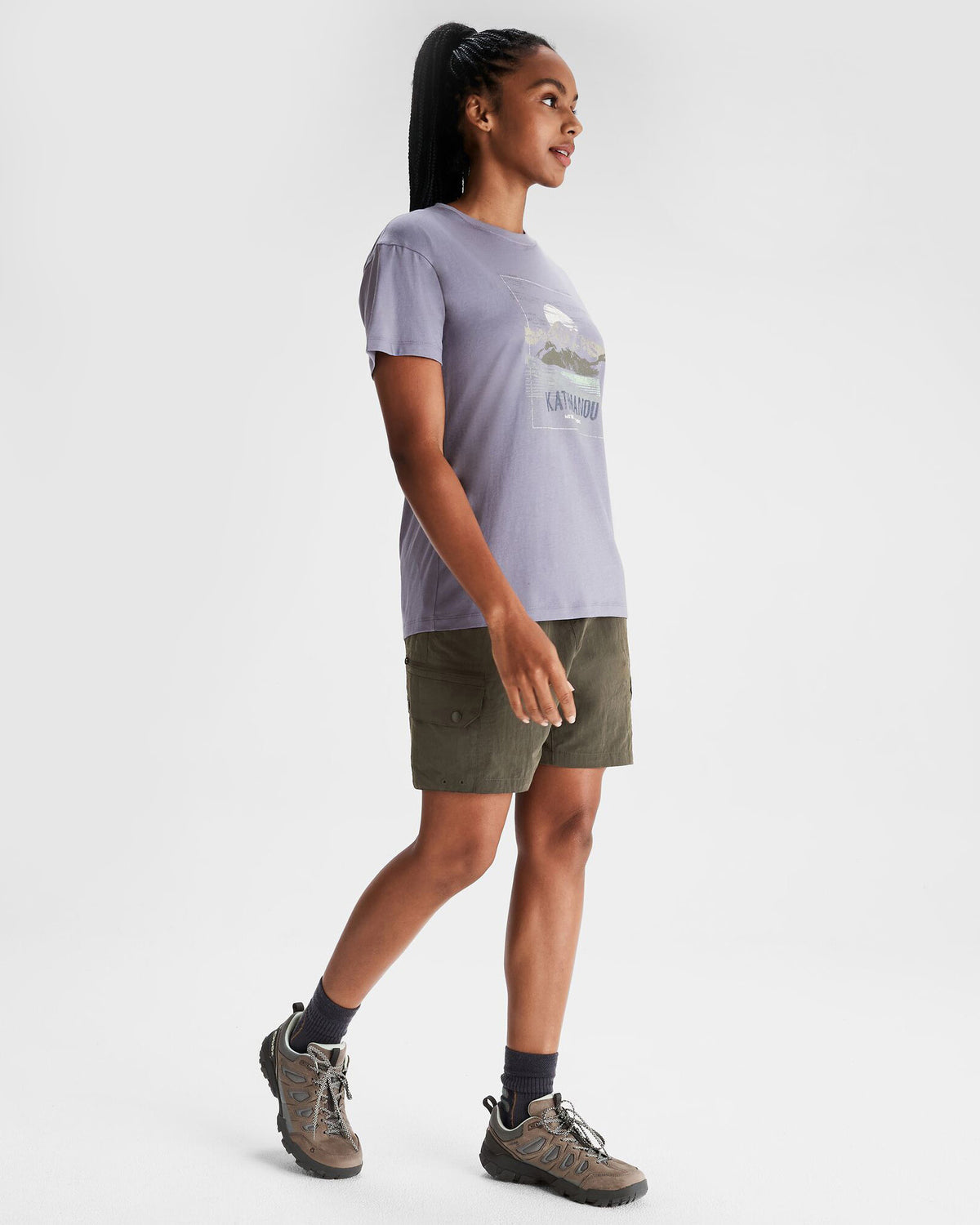 Women's Mt Cook Organic Cotton T-shirt - Dark Haze – Kathmandu AU