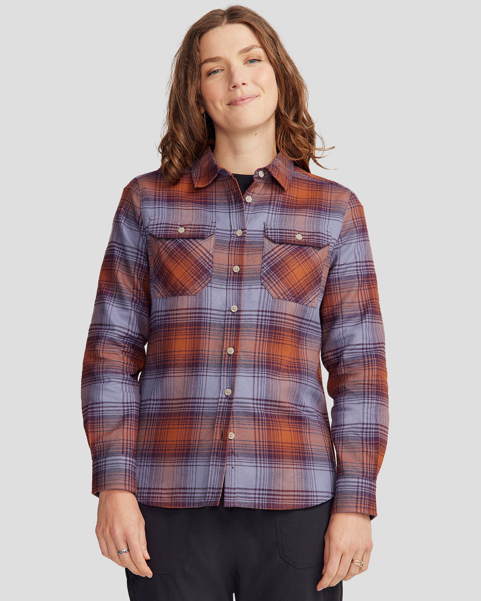 Women's Carrillon HF Long Sleeve Shirt  - Shadow Plaid Haze