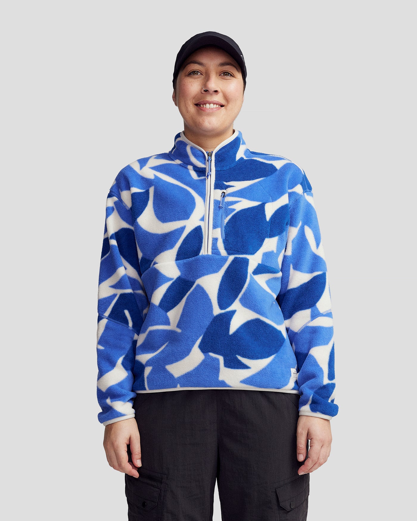 Wmns Trailhead Fleece 1/4 Zip Pullover - Dark Peri Forest Floor Print