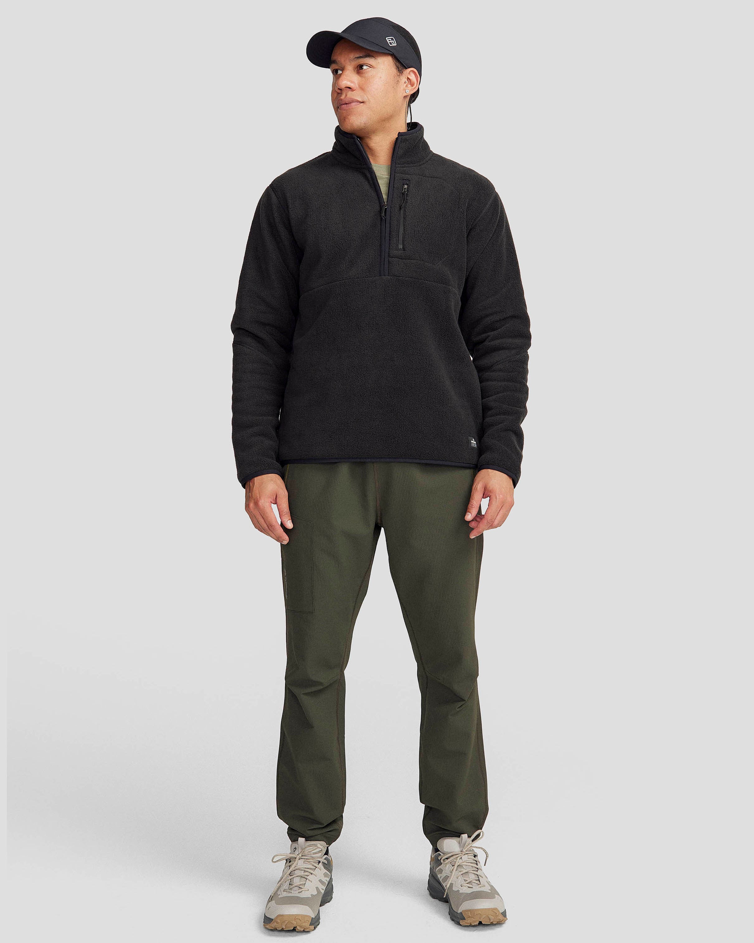 Men's Trailhead Fleece 1/4 Zip Pullover - Black Stingray