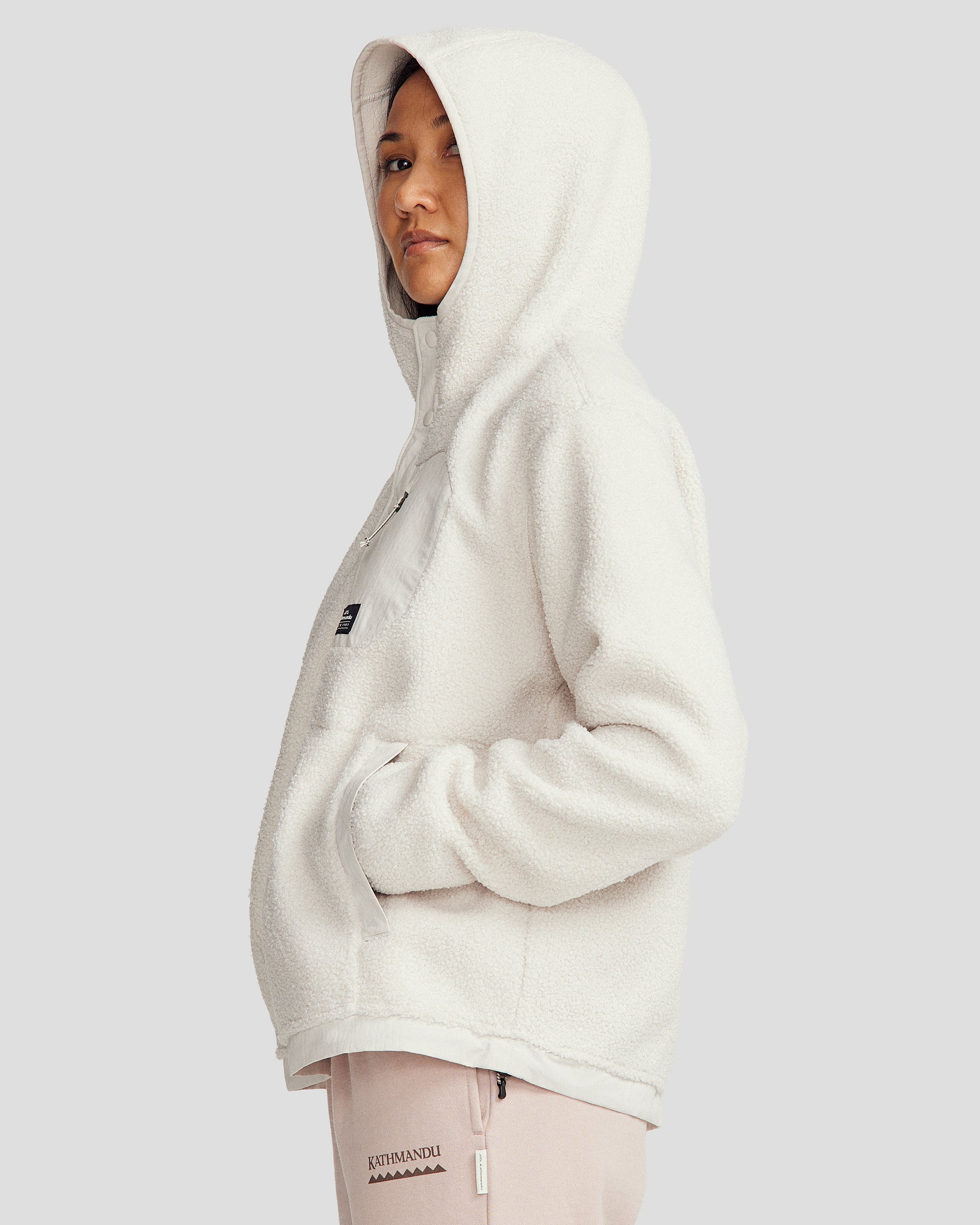 Women's Co-Z High Pile Hooded Pullover v2 Shroom – Kathmandu AU