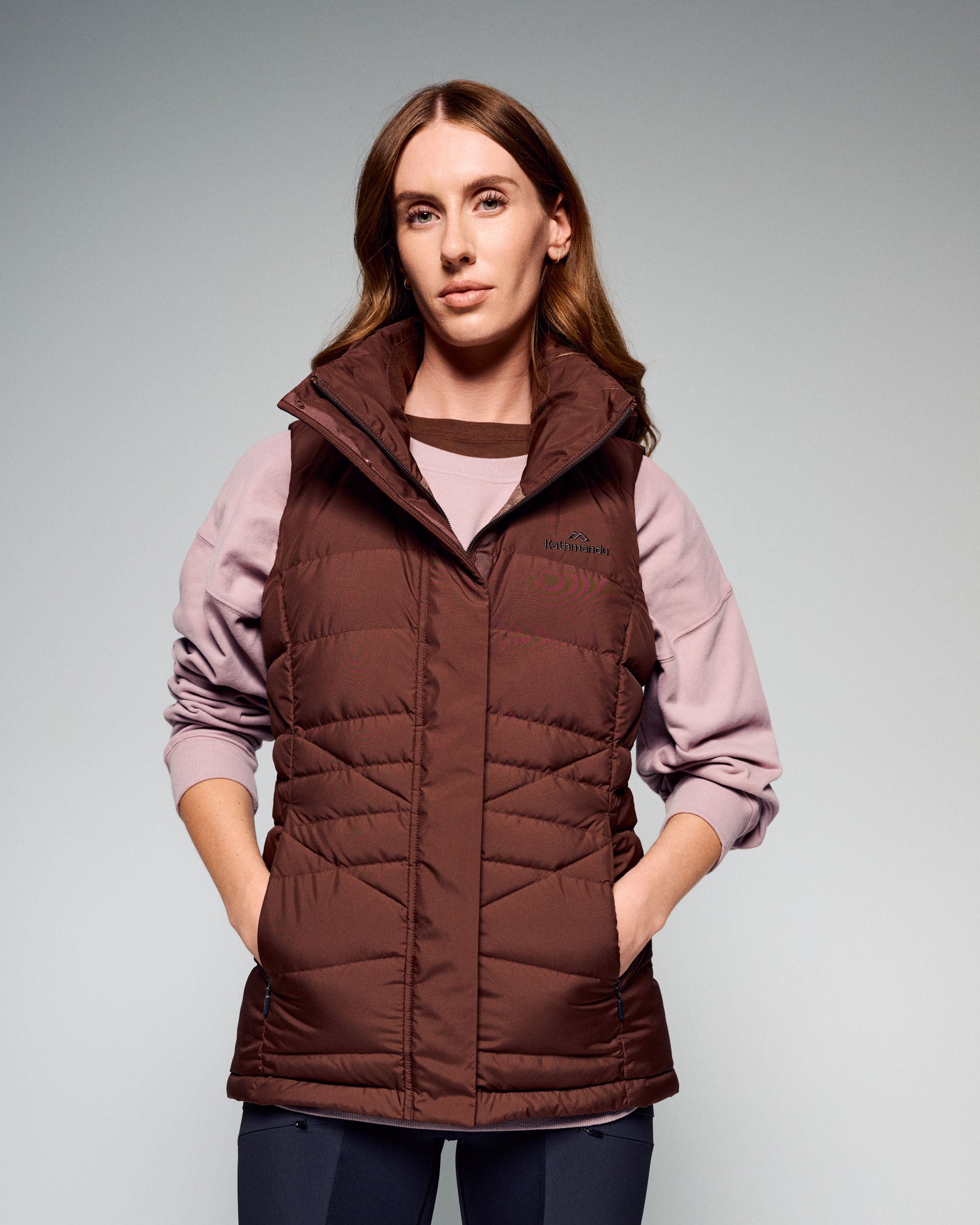 Women's Winterburn Hooded Down Vest - Cocoa – Kathmandu AU