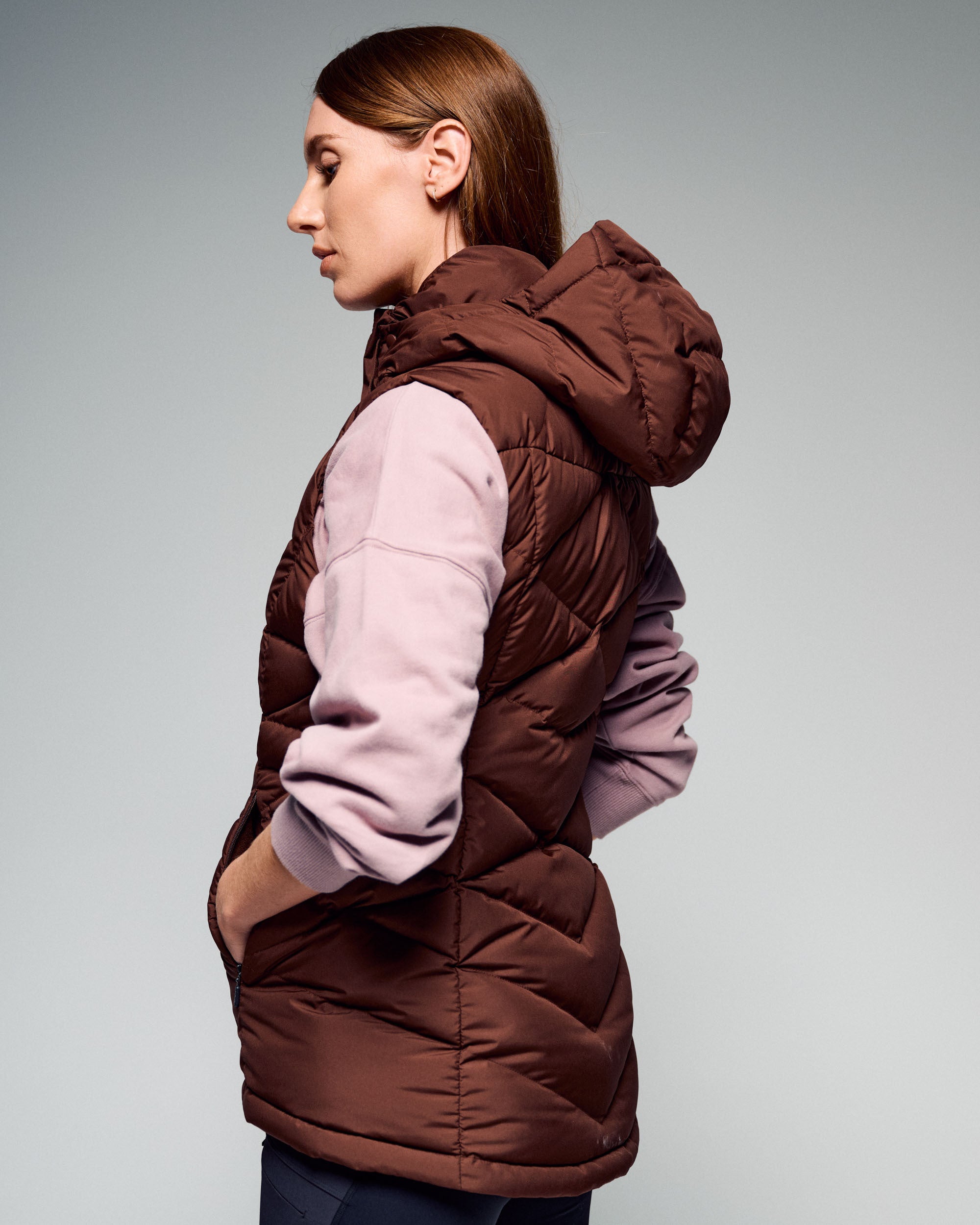 Women's Winterburn Hooded Down Vest - Cocoa – Kathmandu AU