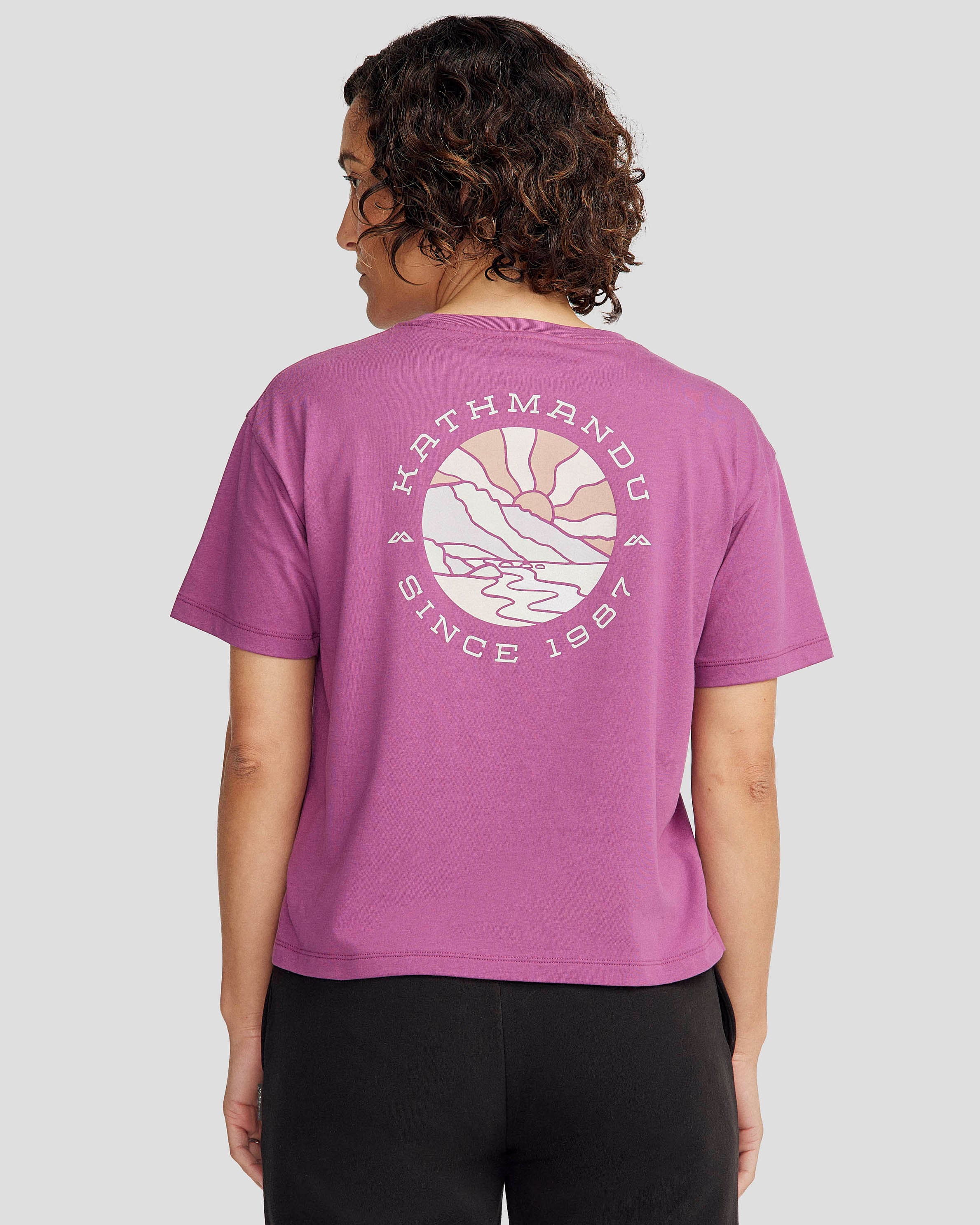 Women's Kathmandu Logo Sunburst Organic Cotton T-shirt