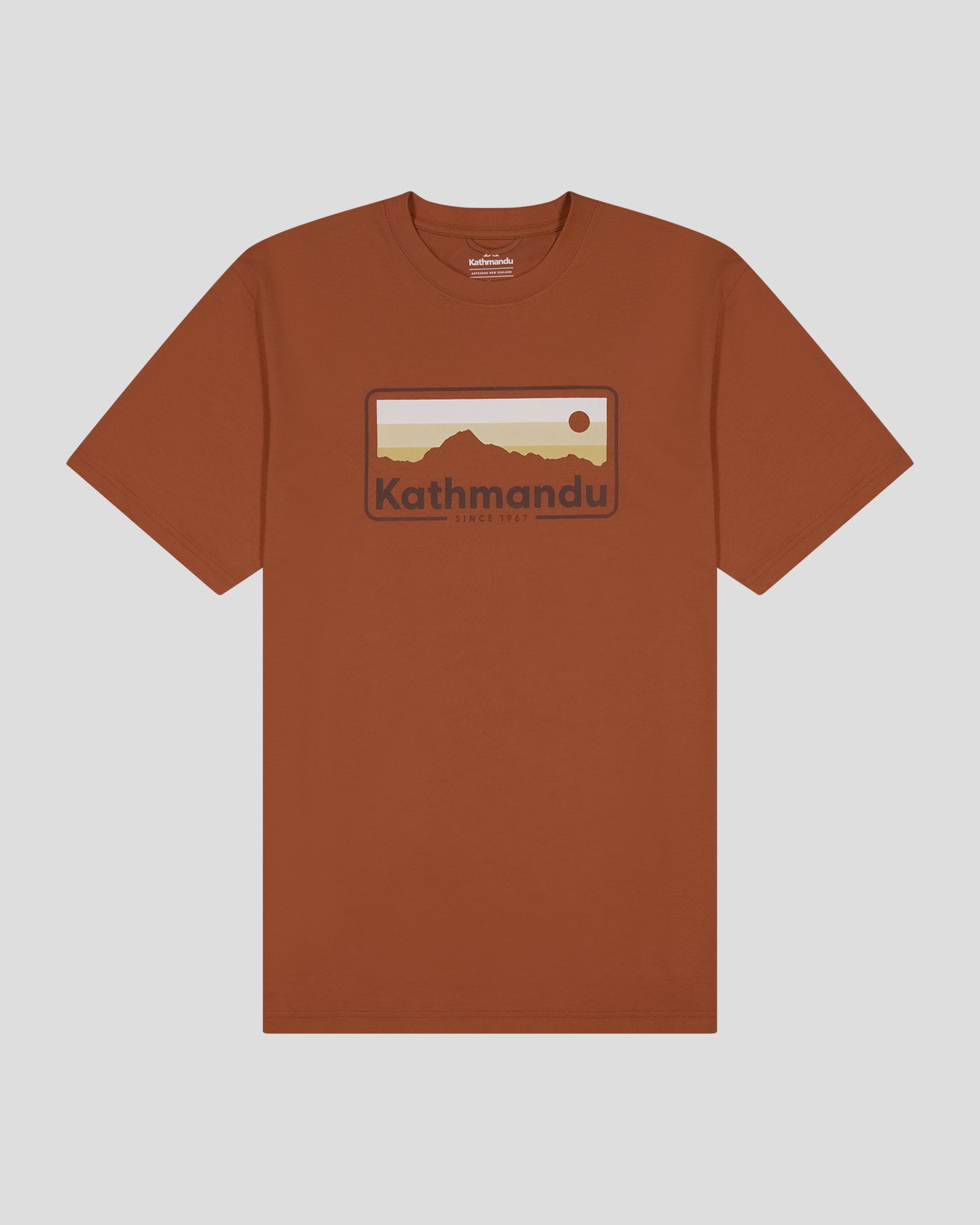 Men's Kathmandu Logo 70's Organic Cotton T-shirt - Copper