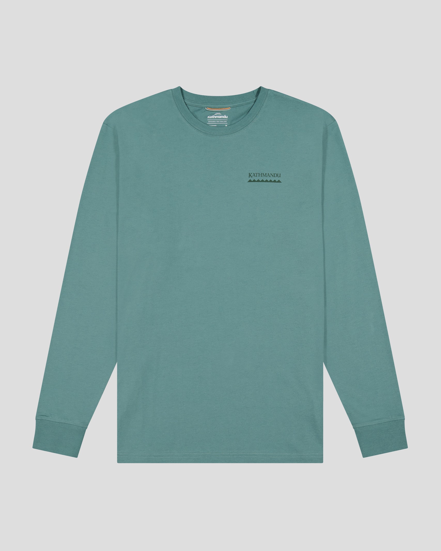 b1133_or5_heritage_logo_mens_organic_cotton_long_sleeve_tee_green_flatlay_d_1745458673000