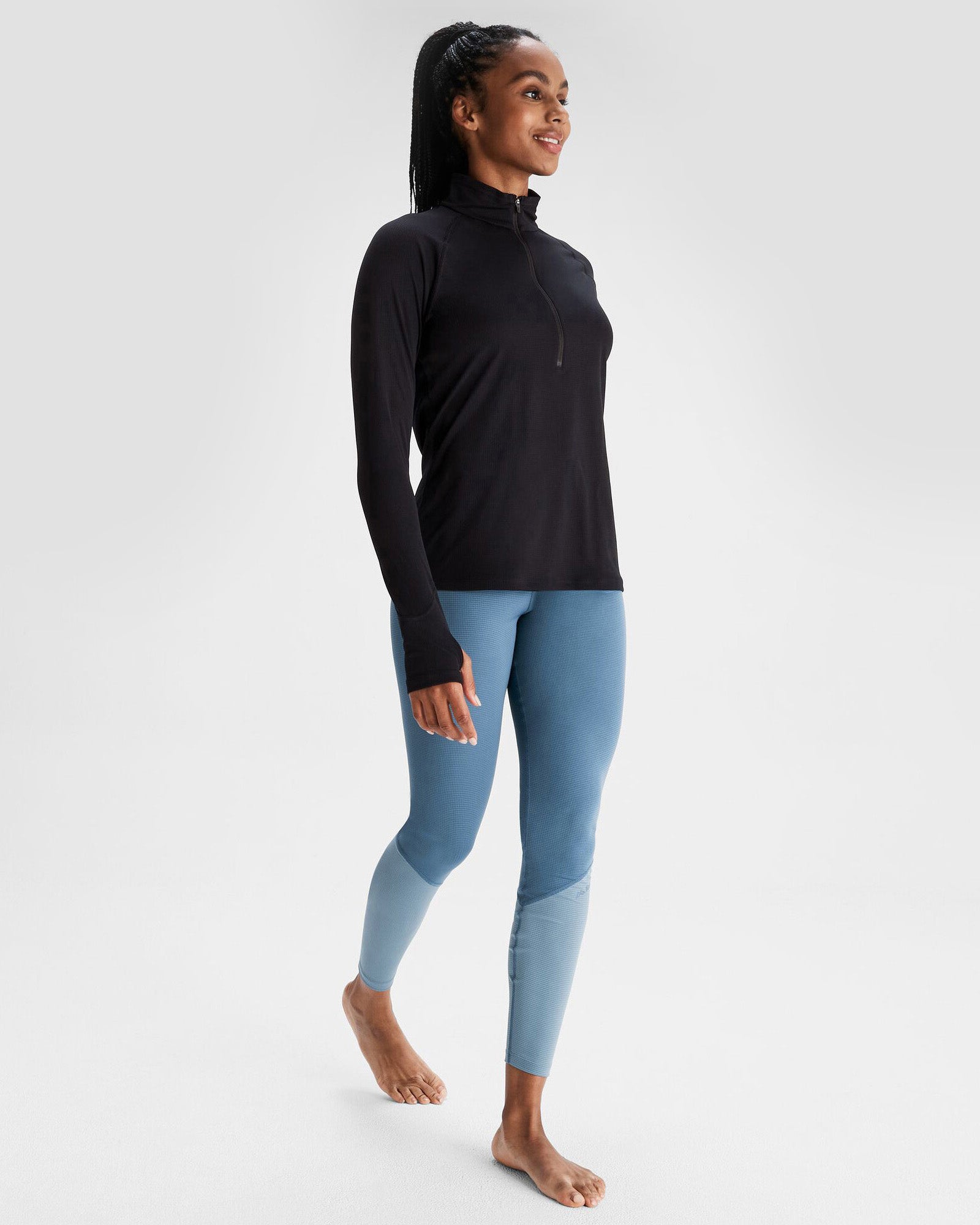 Women's KMDAction Quarter Zip Baselayer Top - Black – Kathmandu AU