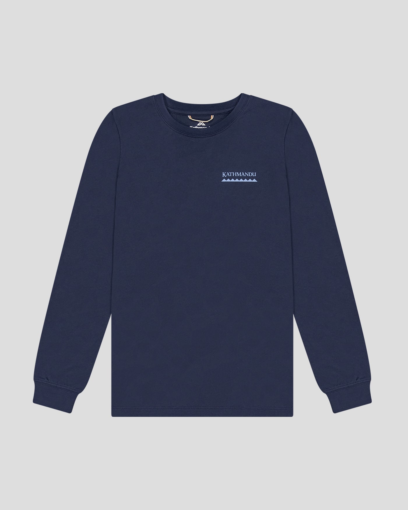 b1403_oje_youth_heritage_logo_organic_cotton_long_sleeve_tee_blue_flatlay_d_1745458675000