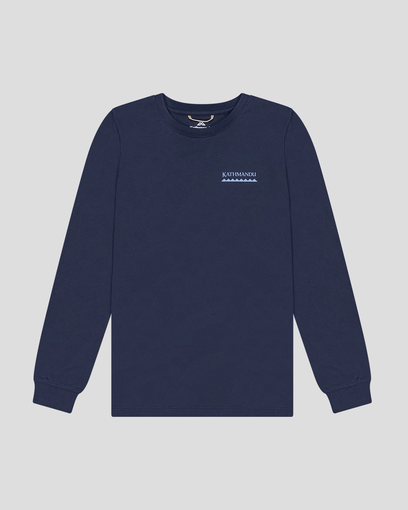 b1403_oje_youth_heritage_logo_organic_cotton_long_sleeve_tee_blue_flatlay_d_1745458675000