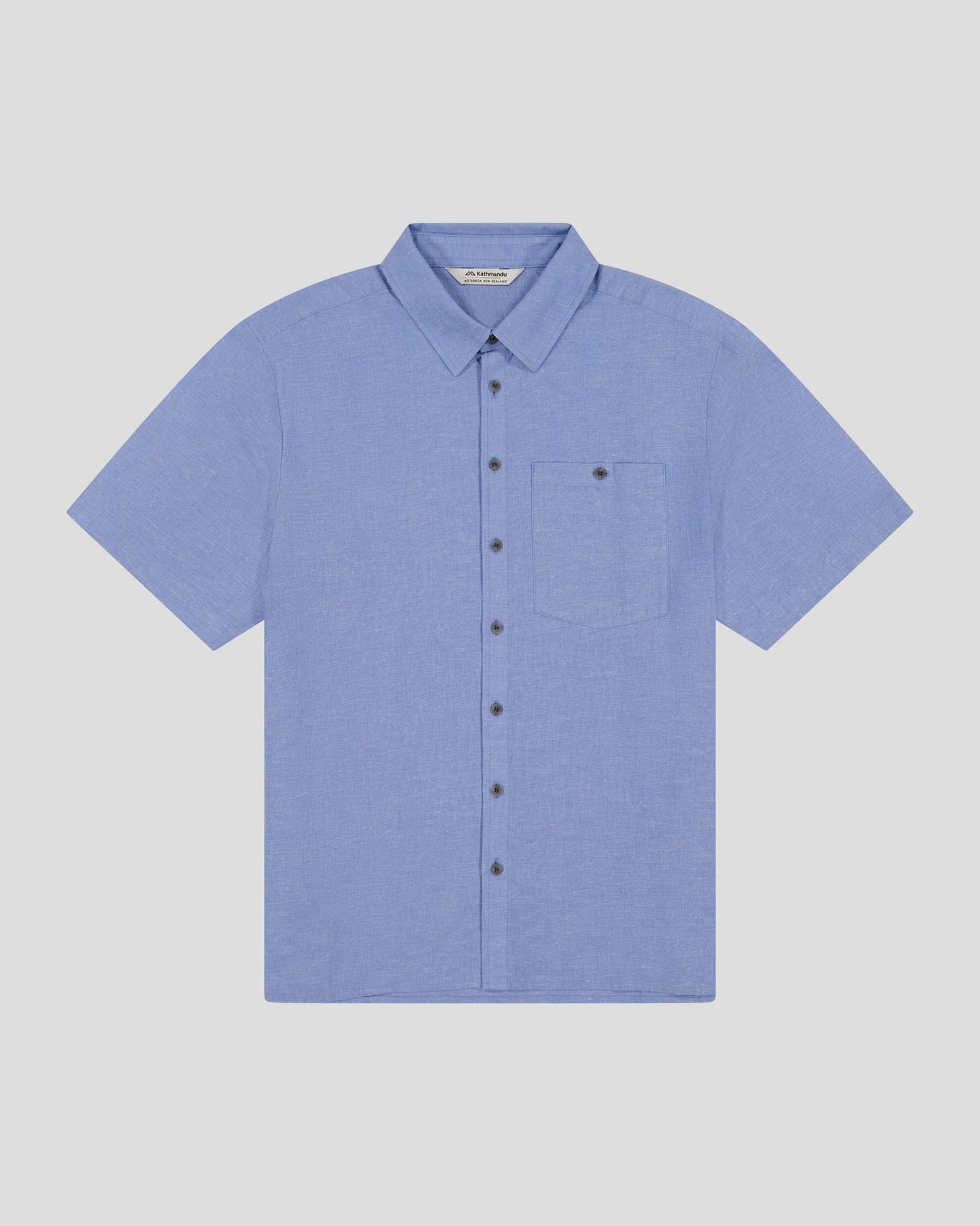 Men’s Weekend Natural Short Sleeve Shirt -  Washed Peri Chambray