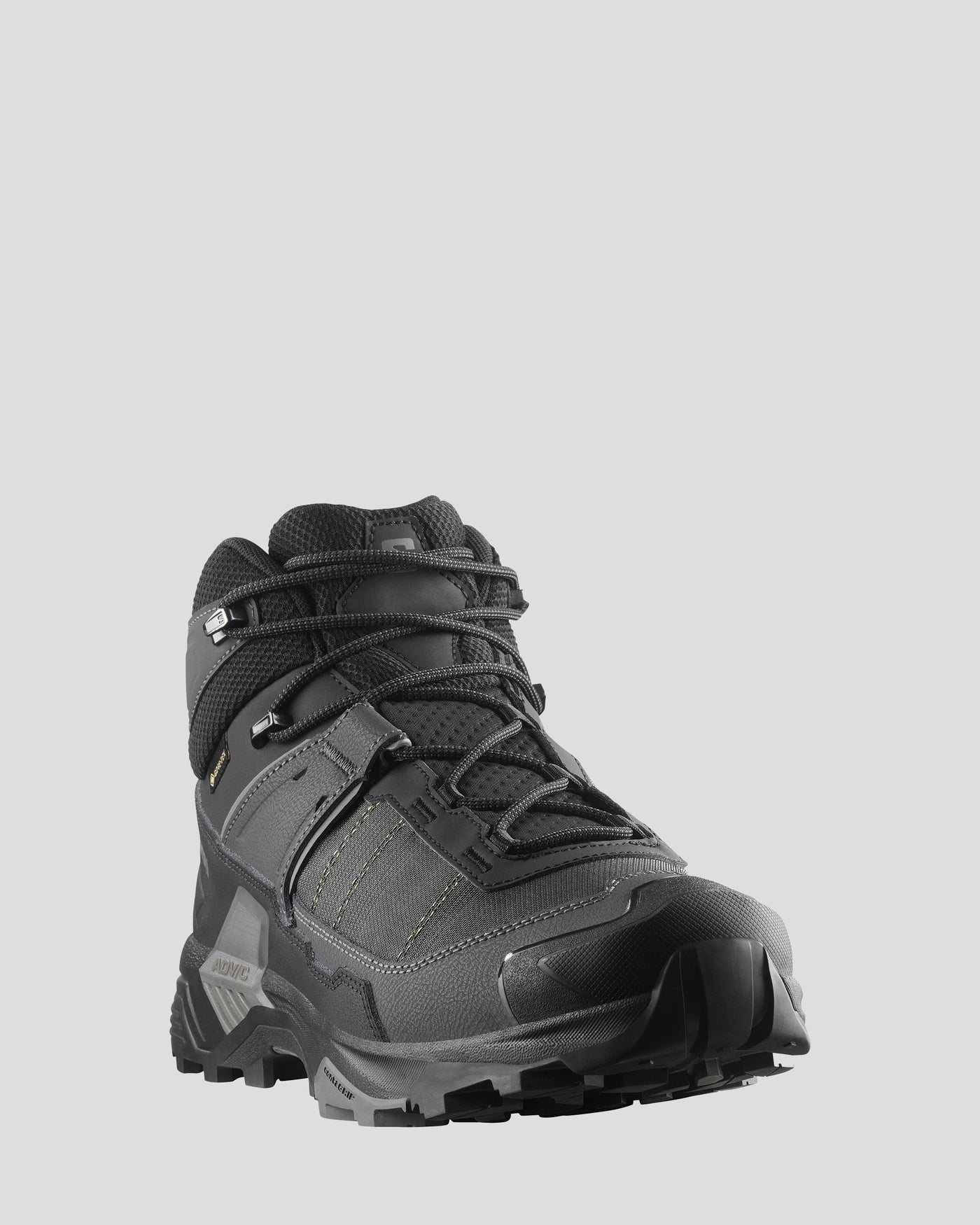 Men's Salomon X Ultra 5 GTX Mid Hiking Boots - Wide - Black/Asphalt/Castlerock