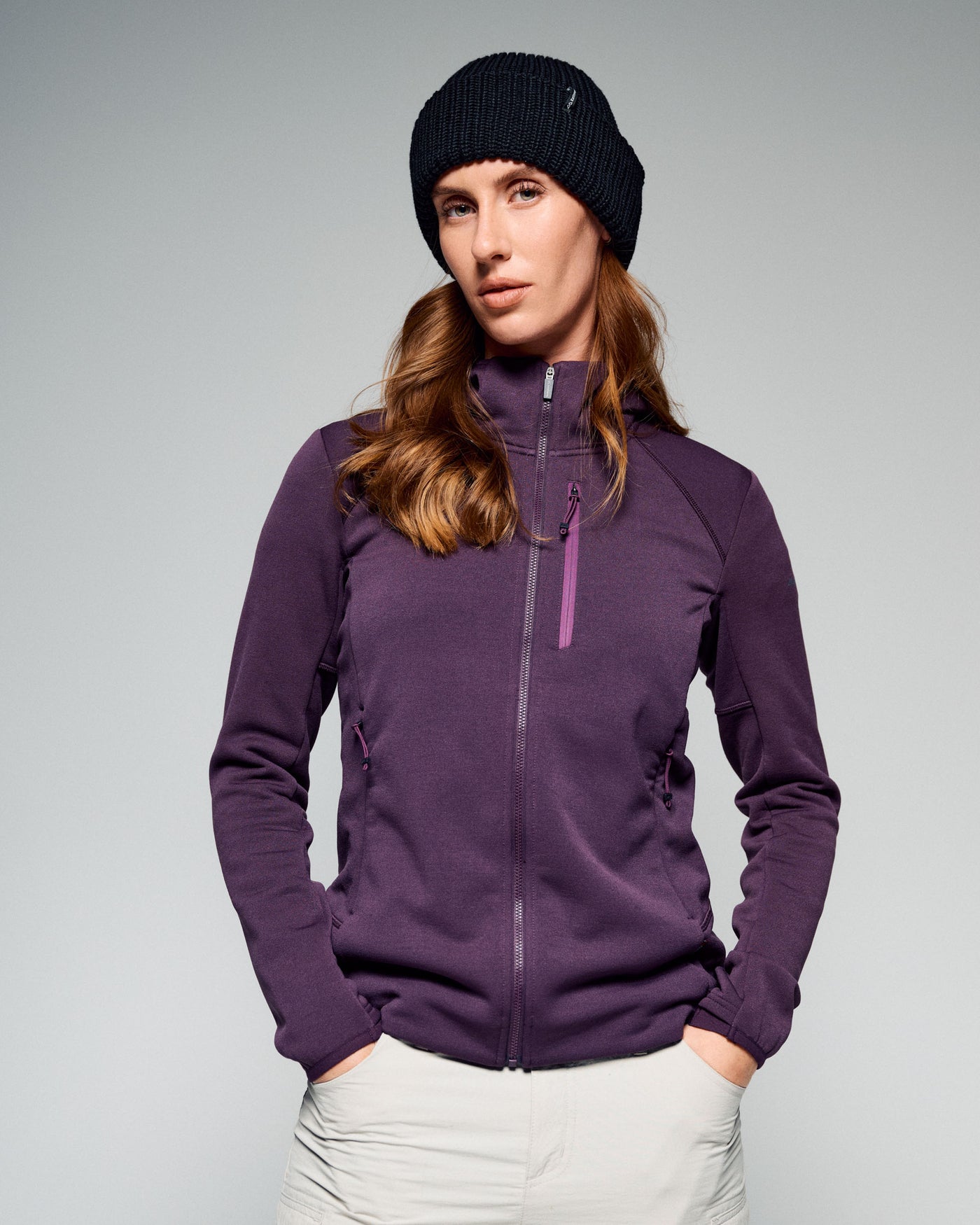 Women's Ridge Power Stretch Fleece Hood Jacket - Jam