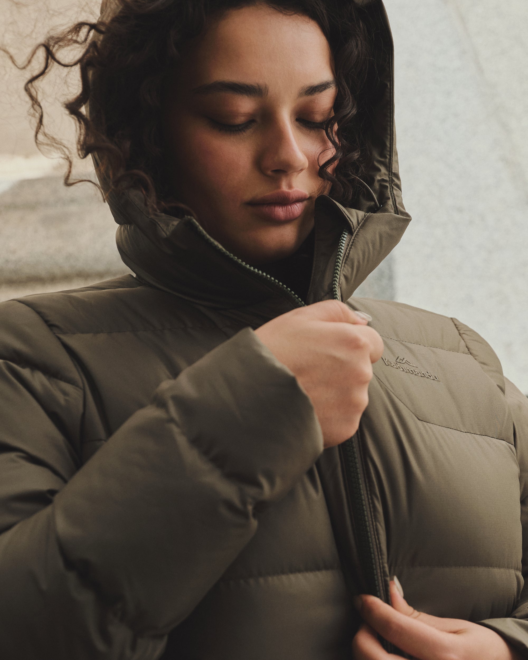 Women's Epiq Down Hooded Long Parka v2 - Light Moss – Kathmandu AU