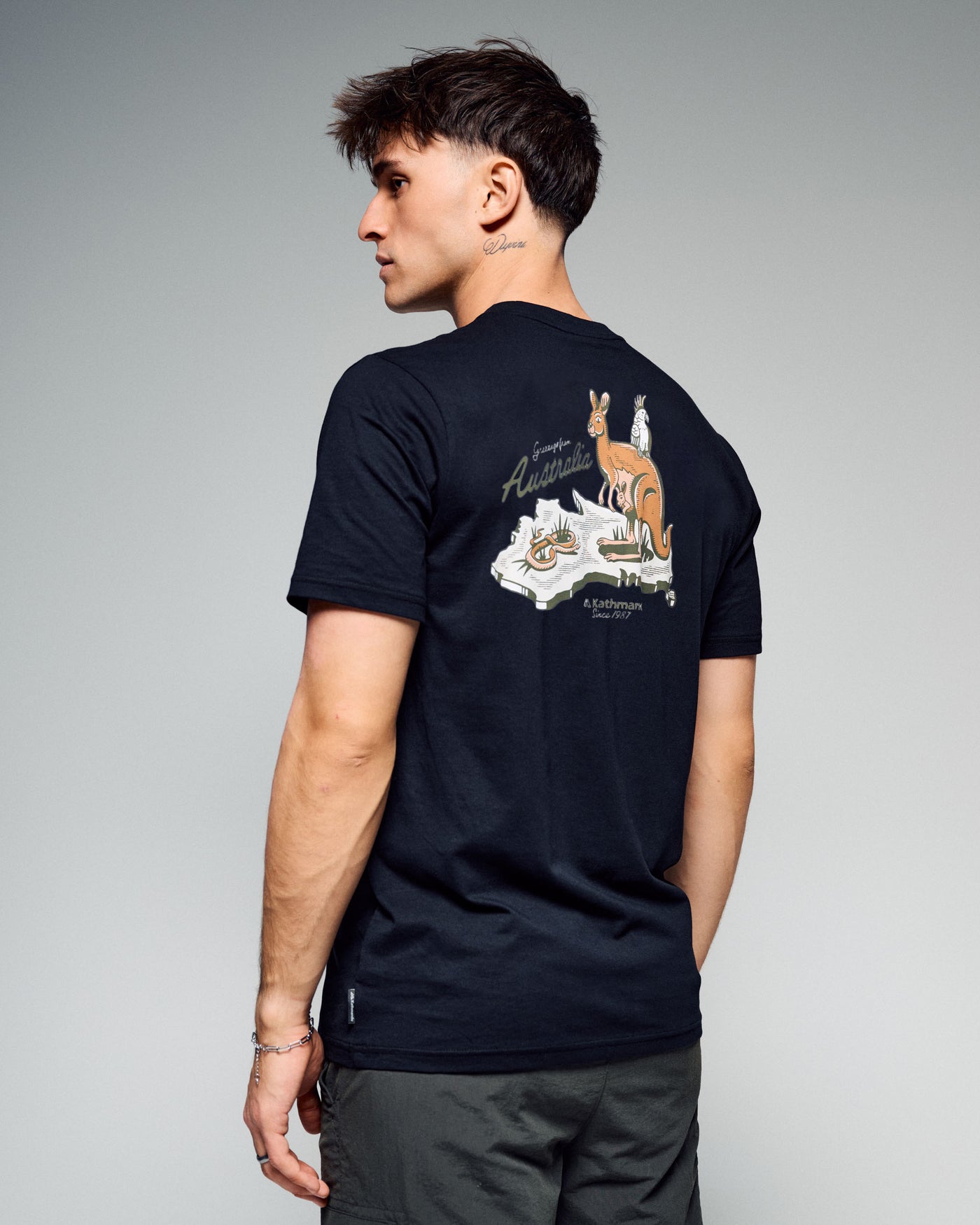 Australia Organic Cotton T-Shirt -  Black Stingray