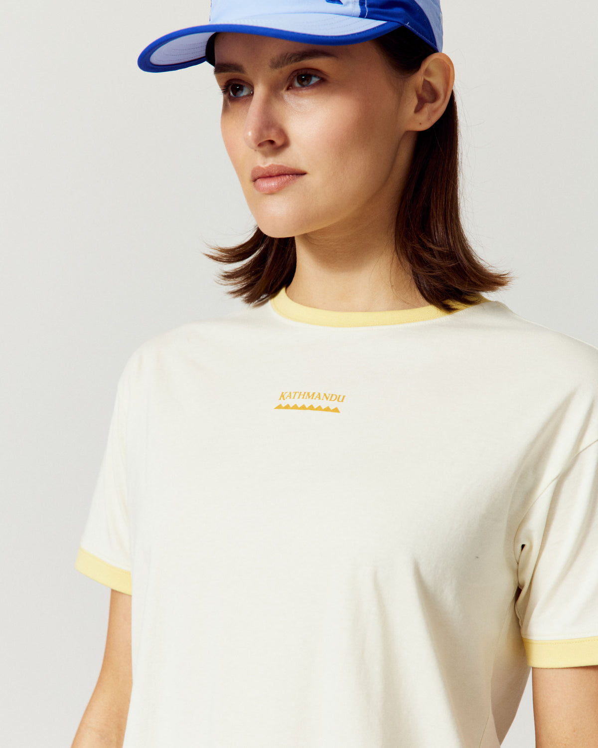 Women's Ringer Organic Cotton T-Shirt - Heritage White/Butter